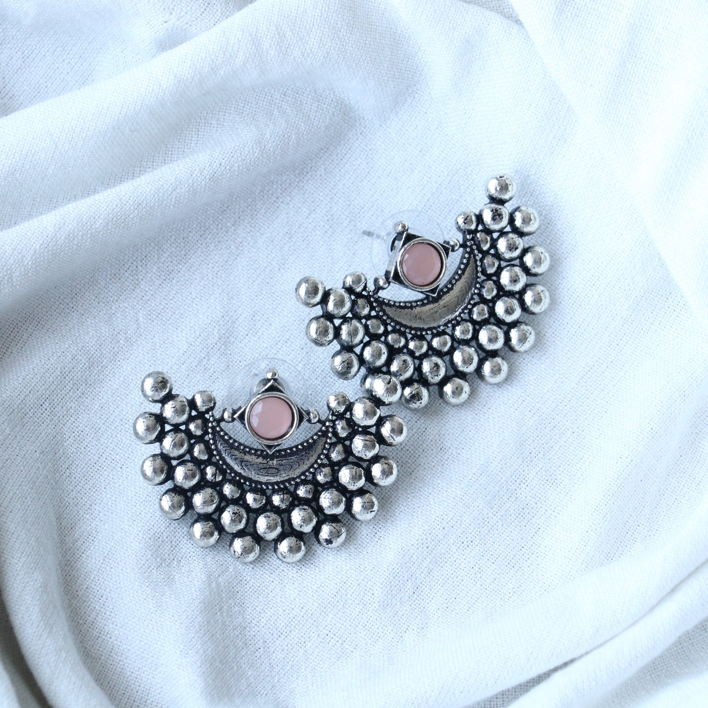 Silver Chandra Phool Earrings