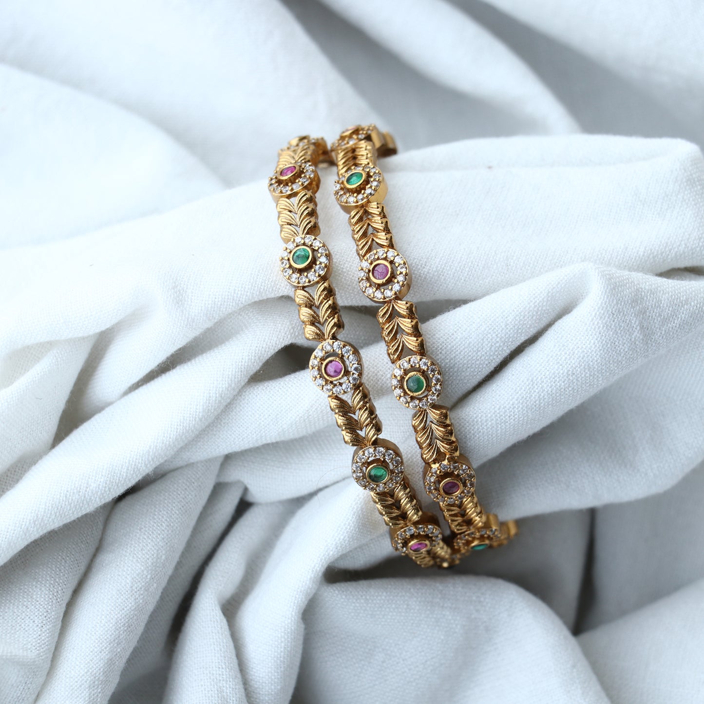 Gold Finish AD Stone Bangles