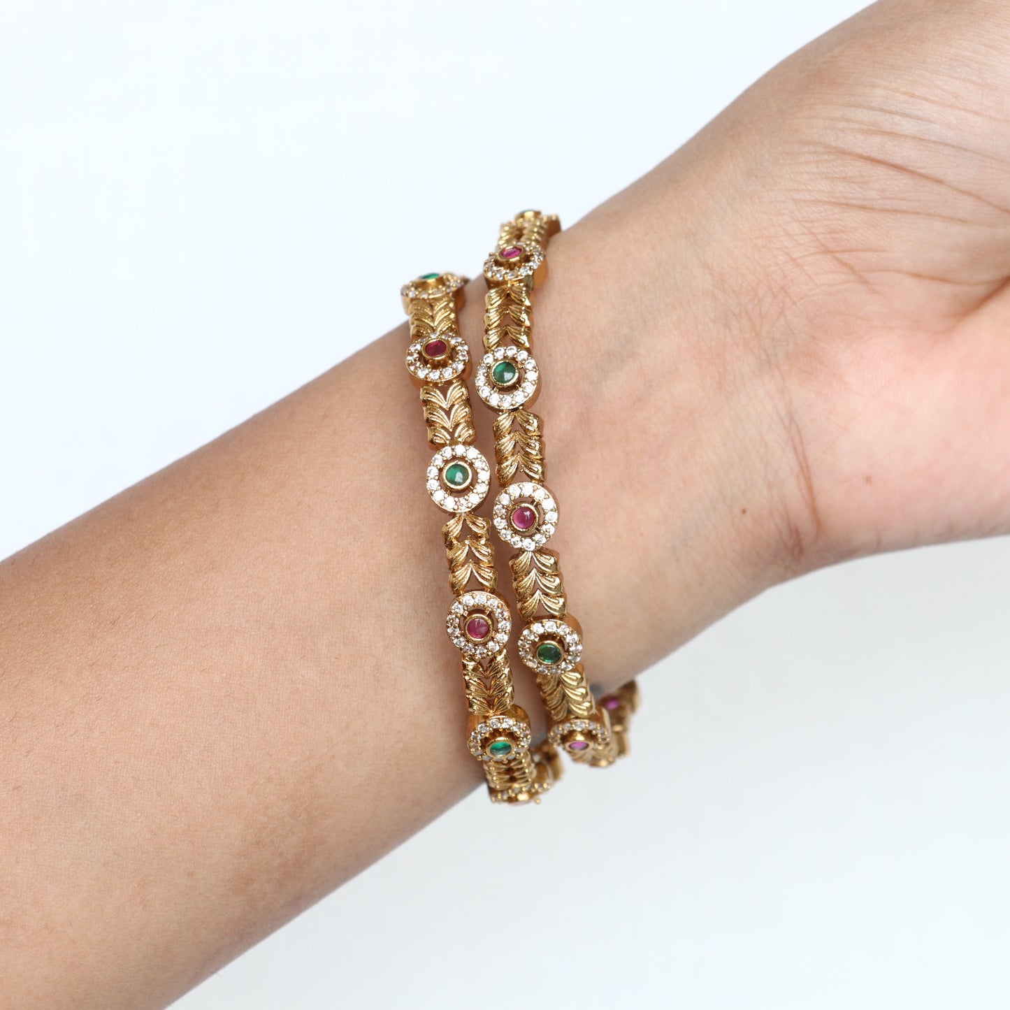 Gold Finish AD Stone Bangles