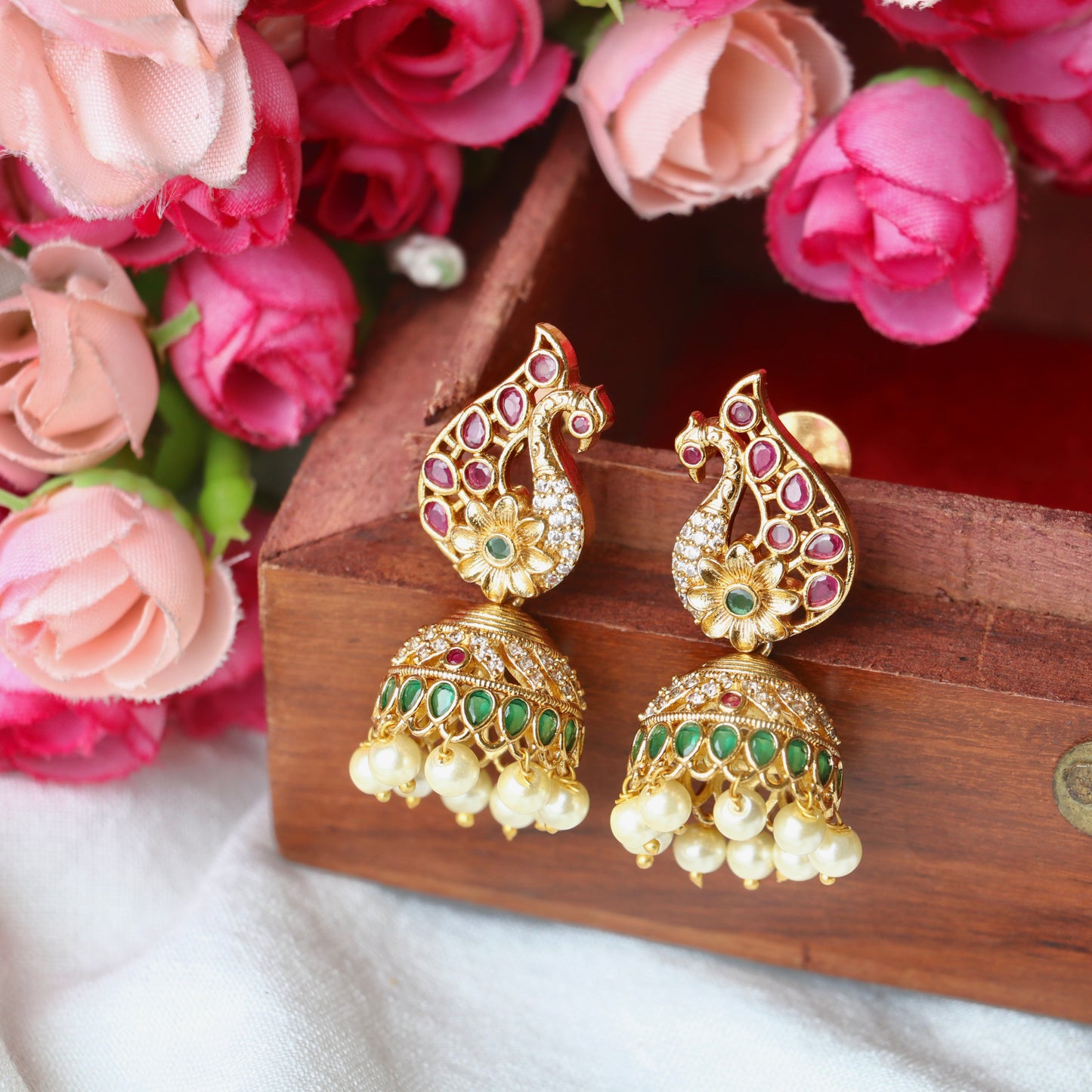 Aavya Peacock Little Jhumkas