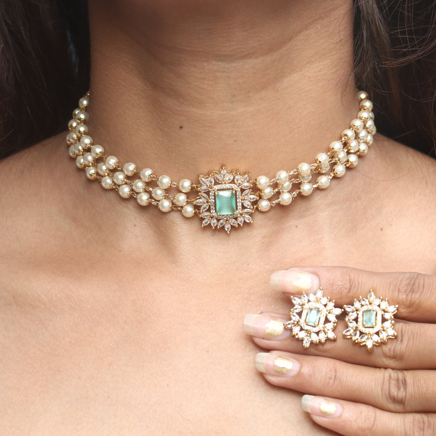 Asthika Pearl Choker Necklace - Colors Available