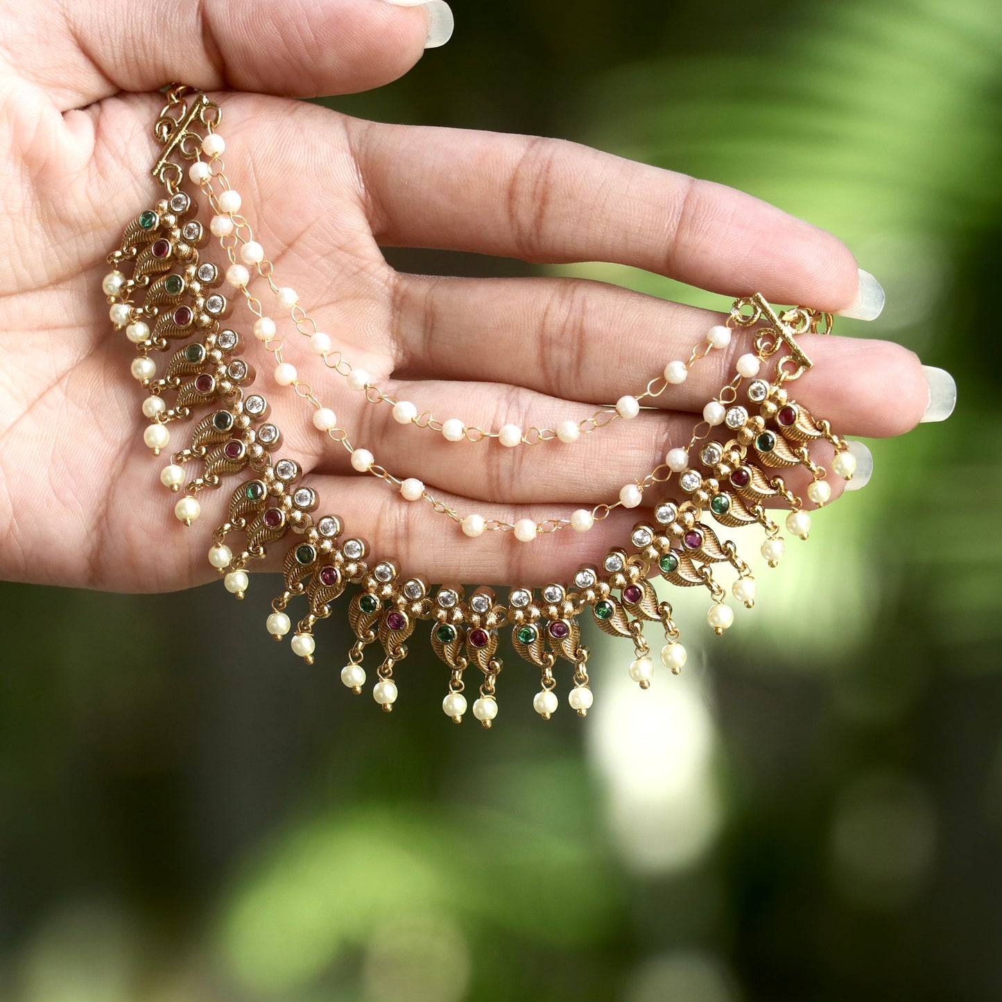 Hastika Bridal Pearl Ear-Chain