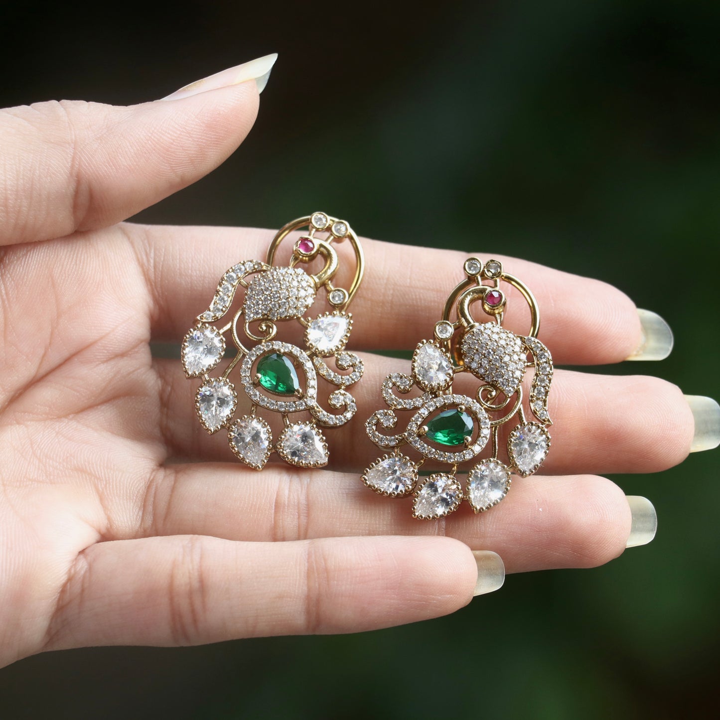Anahita Peacock AD Studs - Colors Available