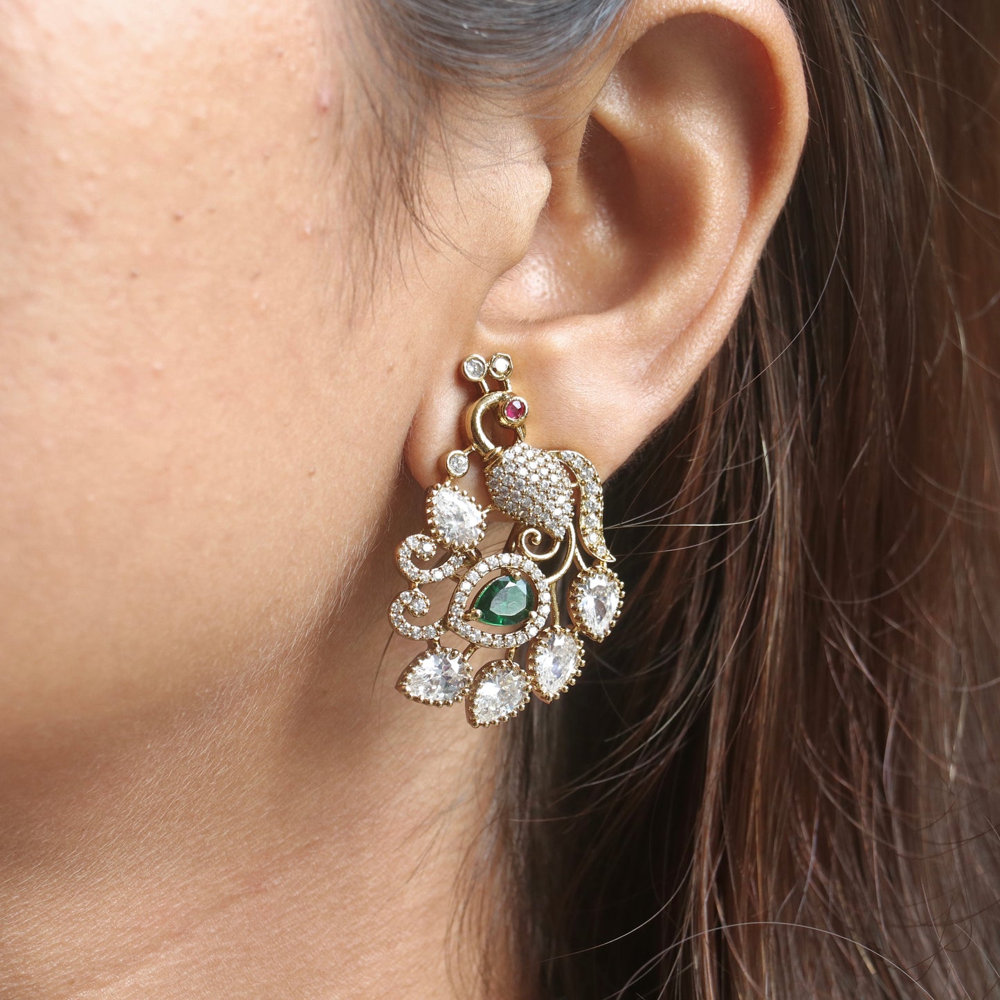 Anahita Peacock AD Studs - Colors Available