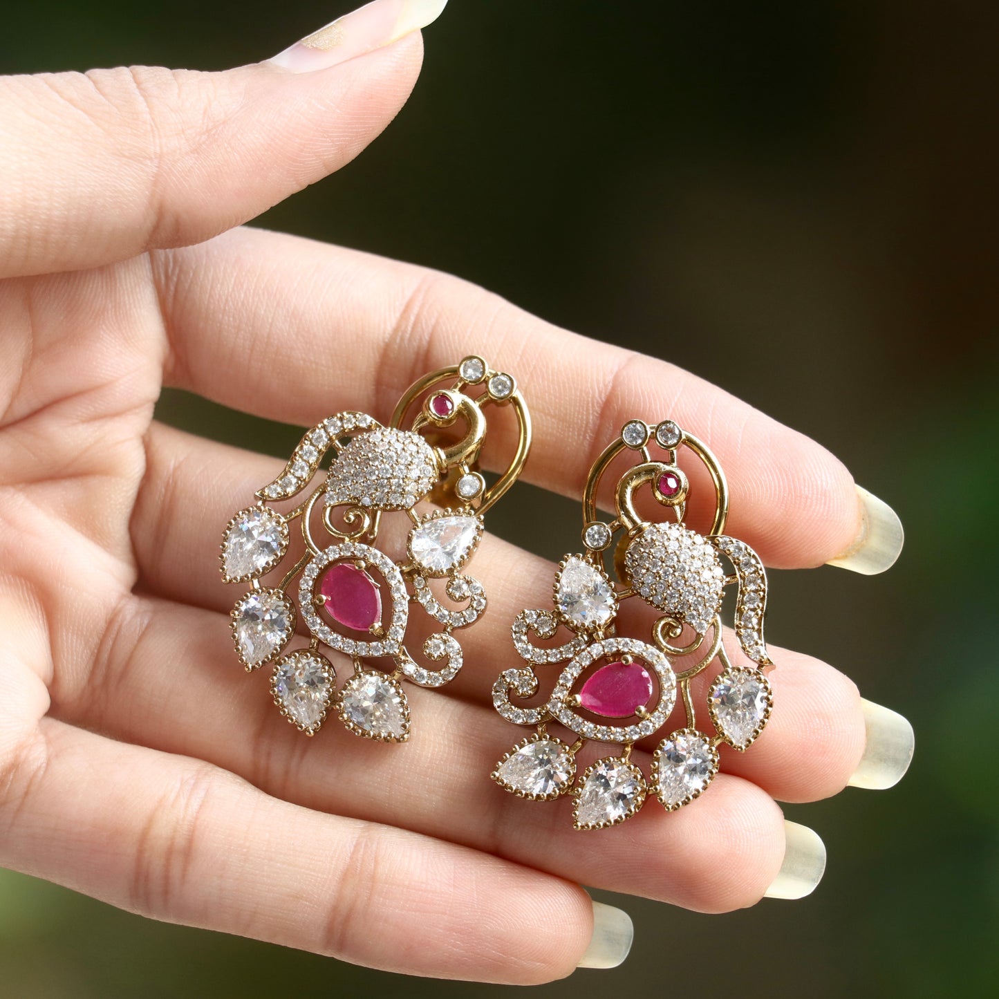 Anahita Peacock AD Studs - Colors Available