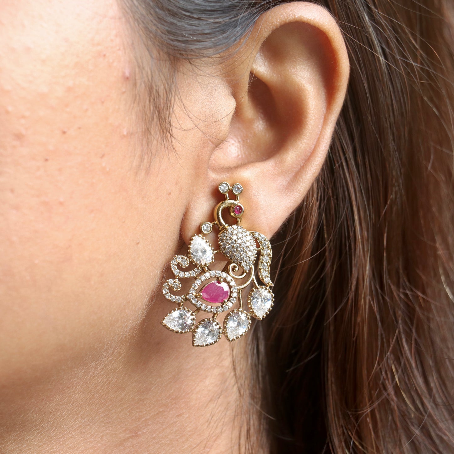 Anahita Peacock AD Studs - Colors Available
