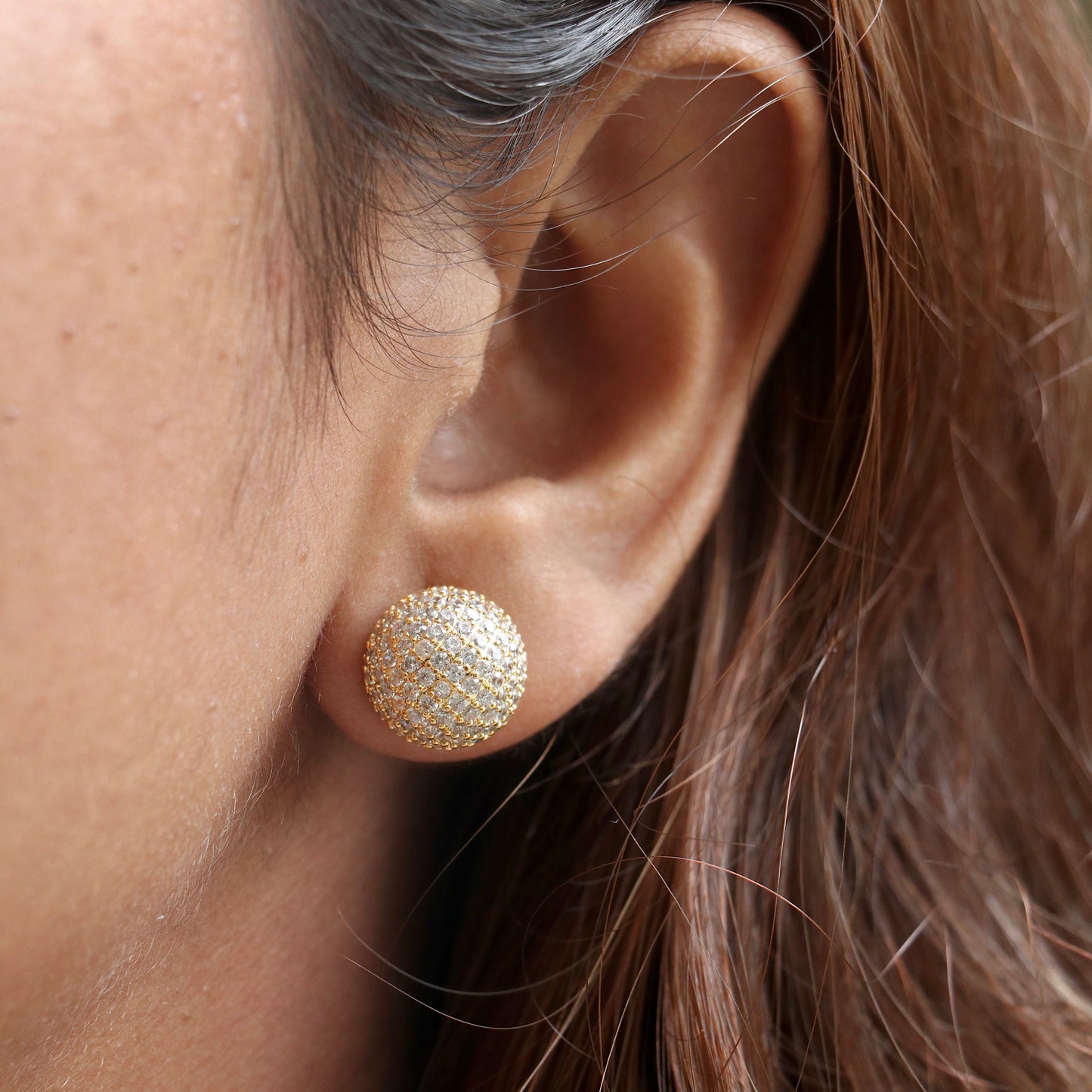 Rhinestone Ball Stud earring for Women