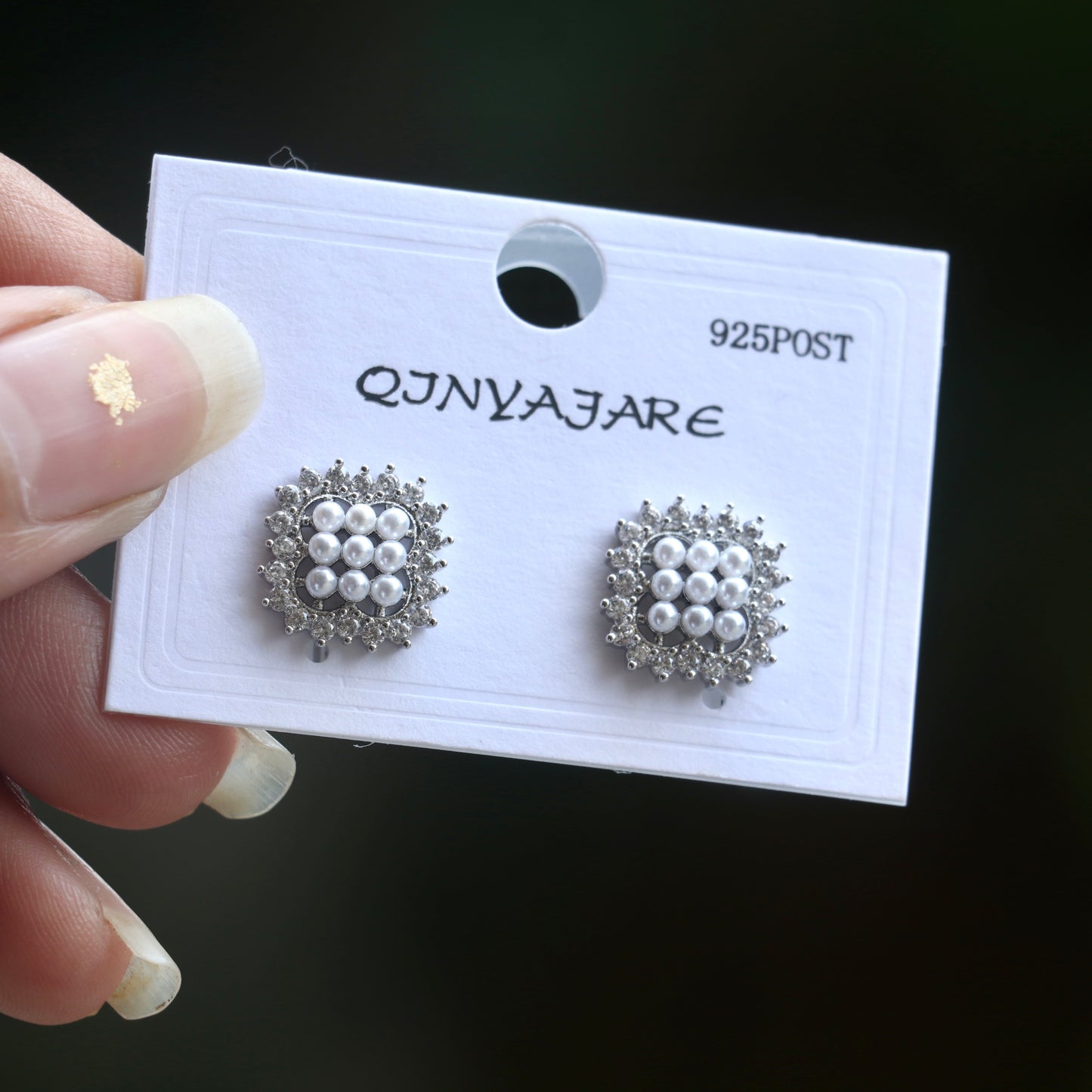 Mini Pearls Studded Earrings - Silver / Gold