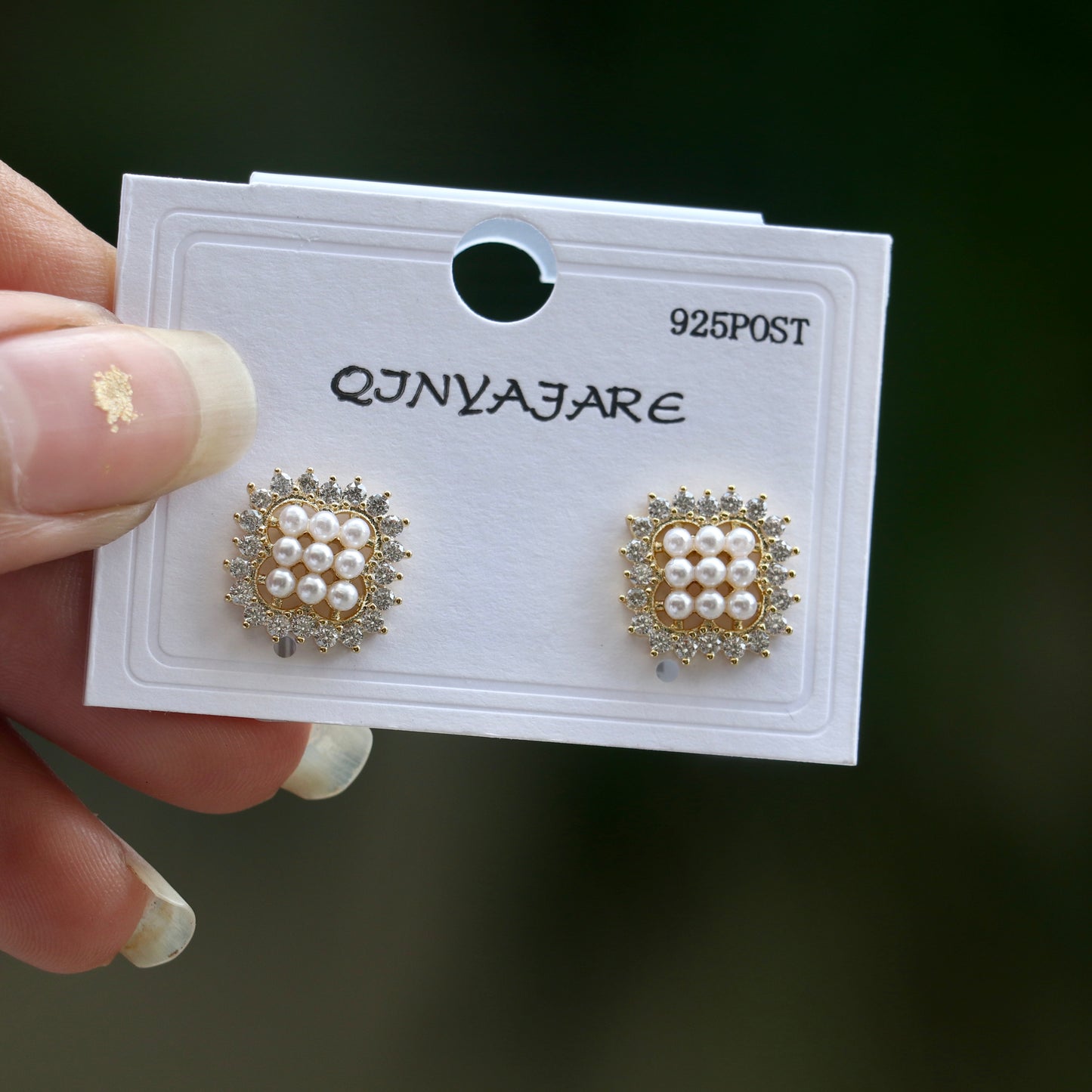 Mini Pearls Studded Earrings - Silver / Gold