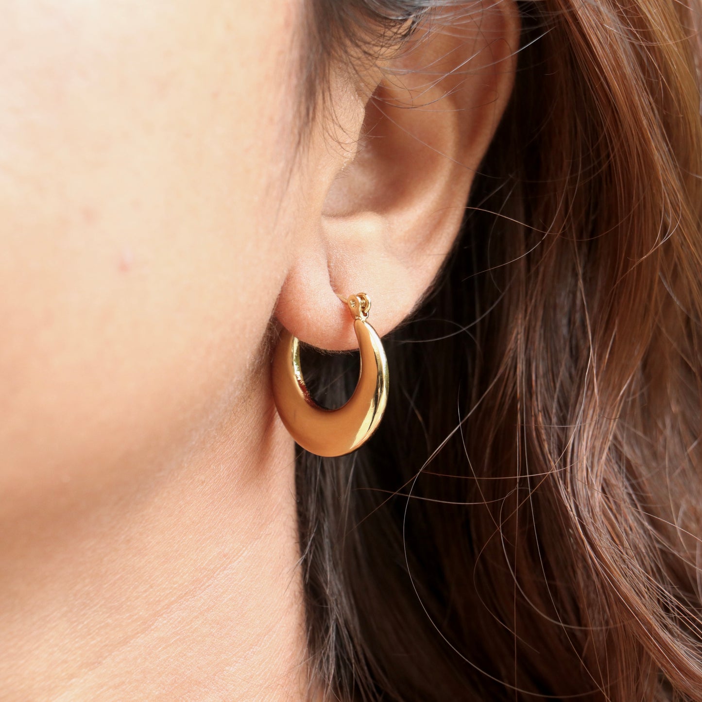 Gold Plated Anti Tarnish Vintage Hoop Earrings