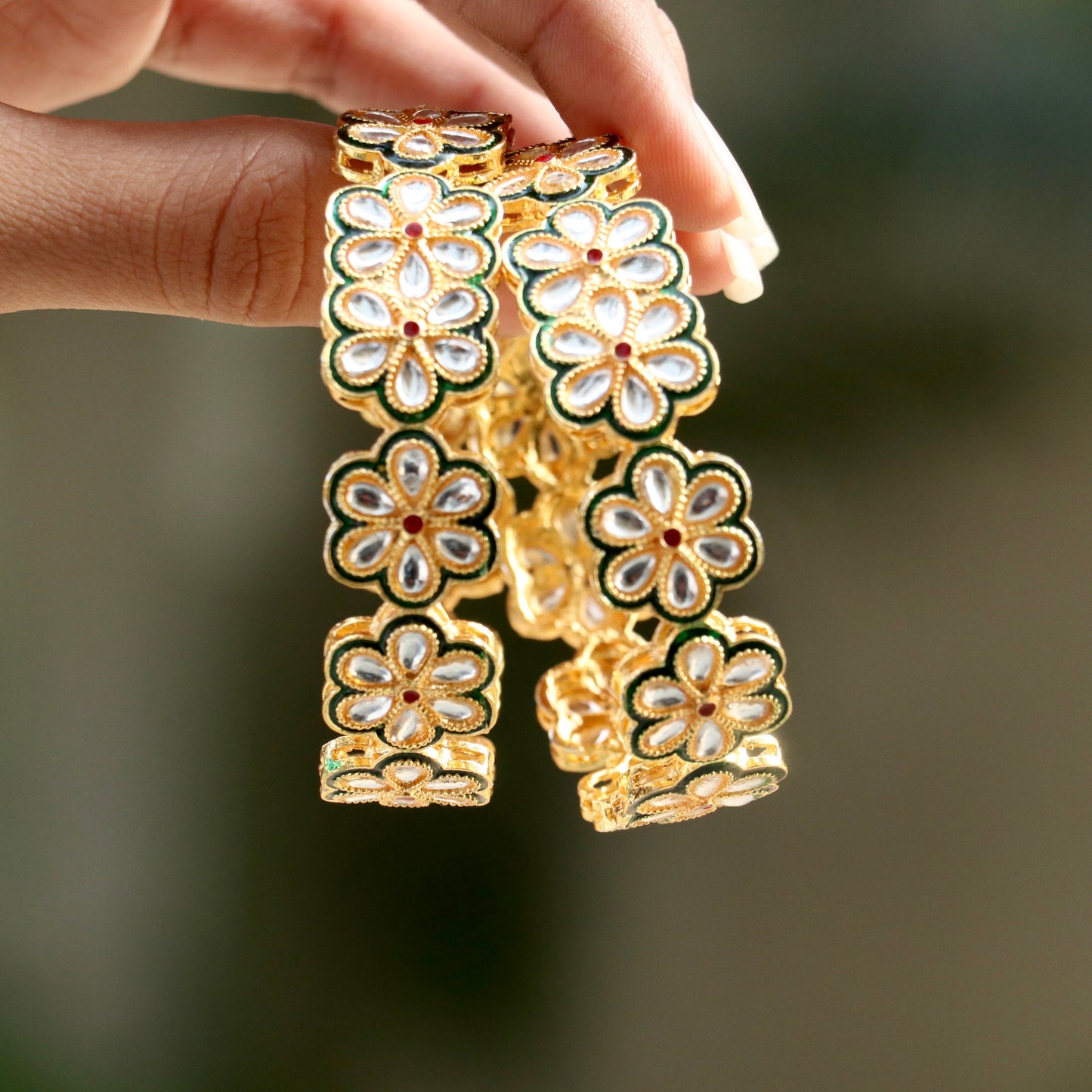 Raj Kumari Kundan Ad Stone Bangles