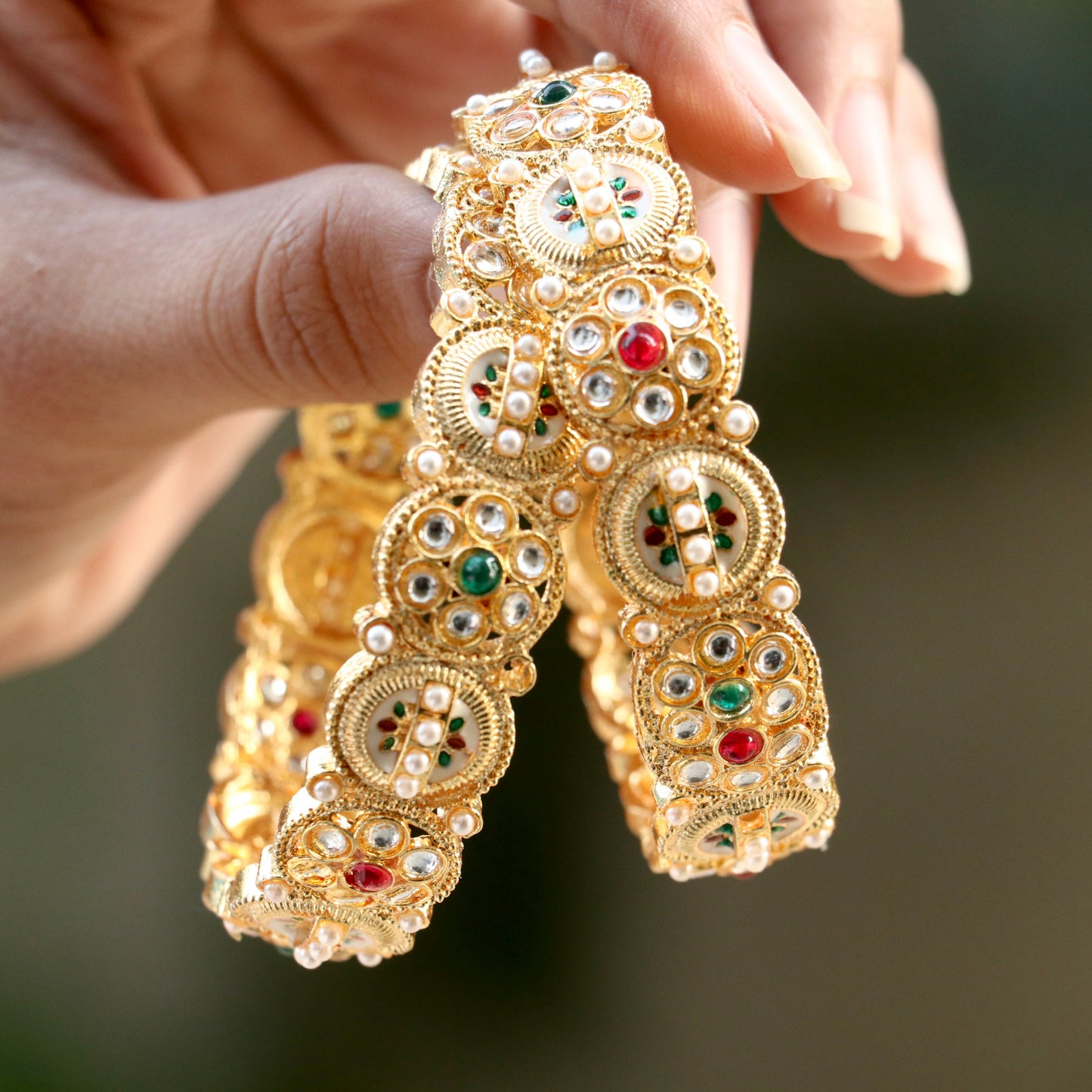 Asma Ad Stone Meenakari Bangles