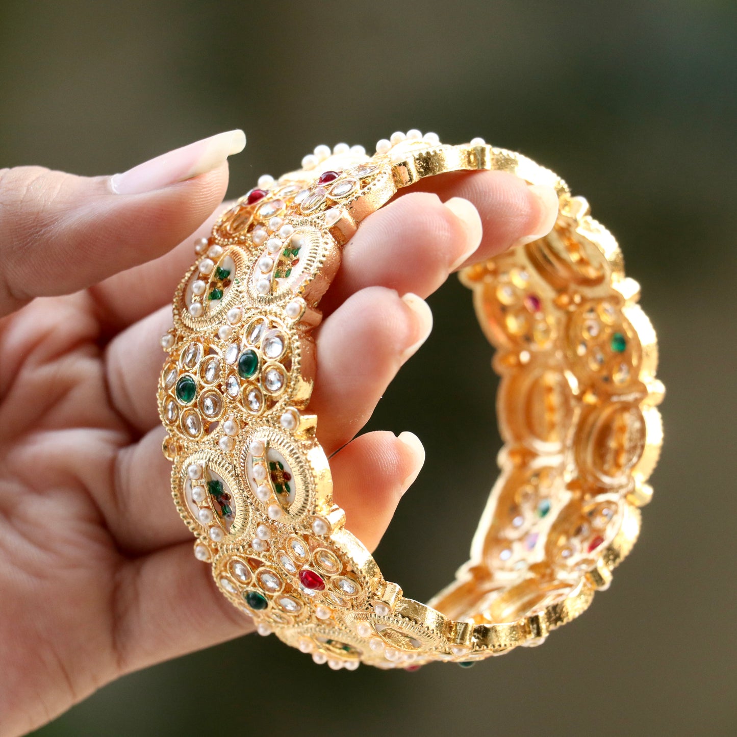 Asma Ad Stone Meenakari Bangles