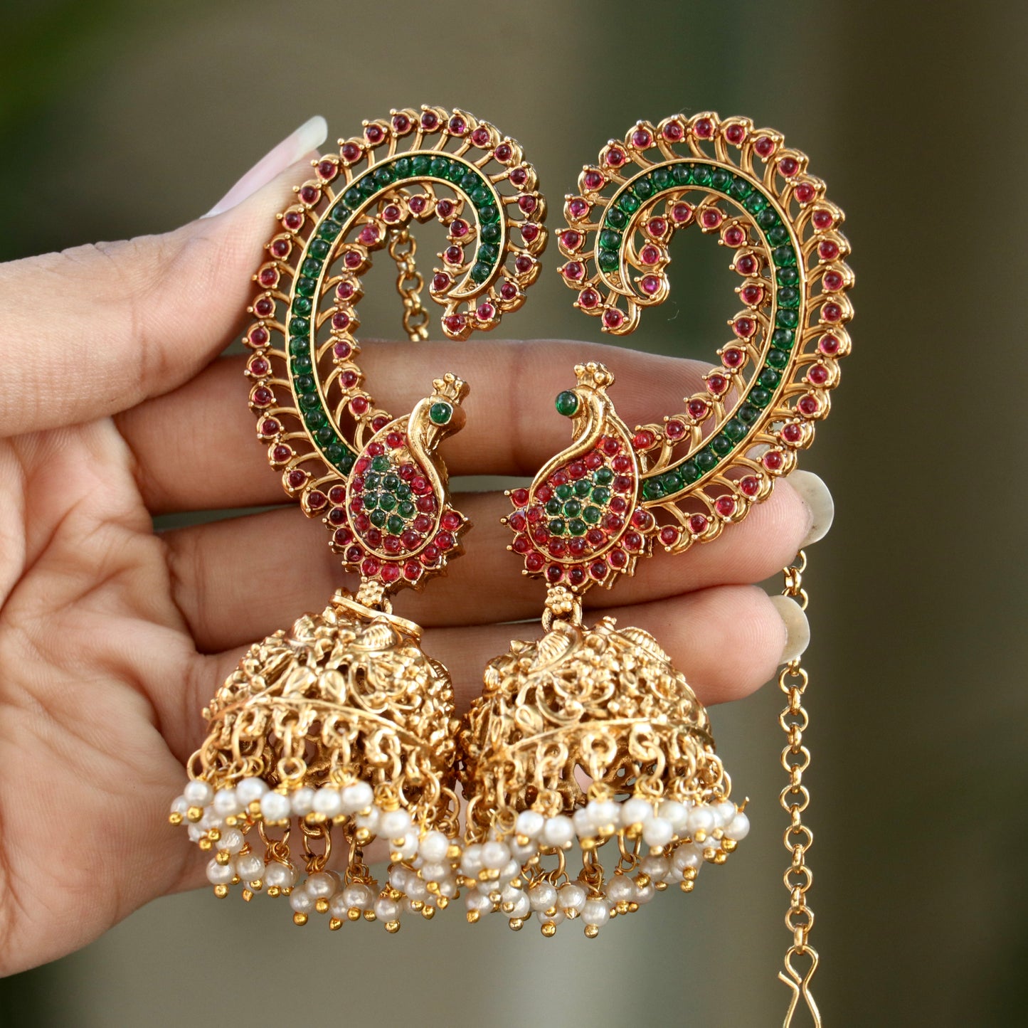 Nupur Peacock Designer Kemp Ear-Cuff Earrings