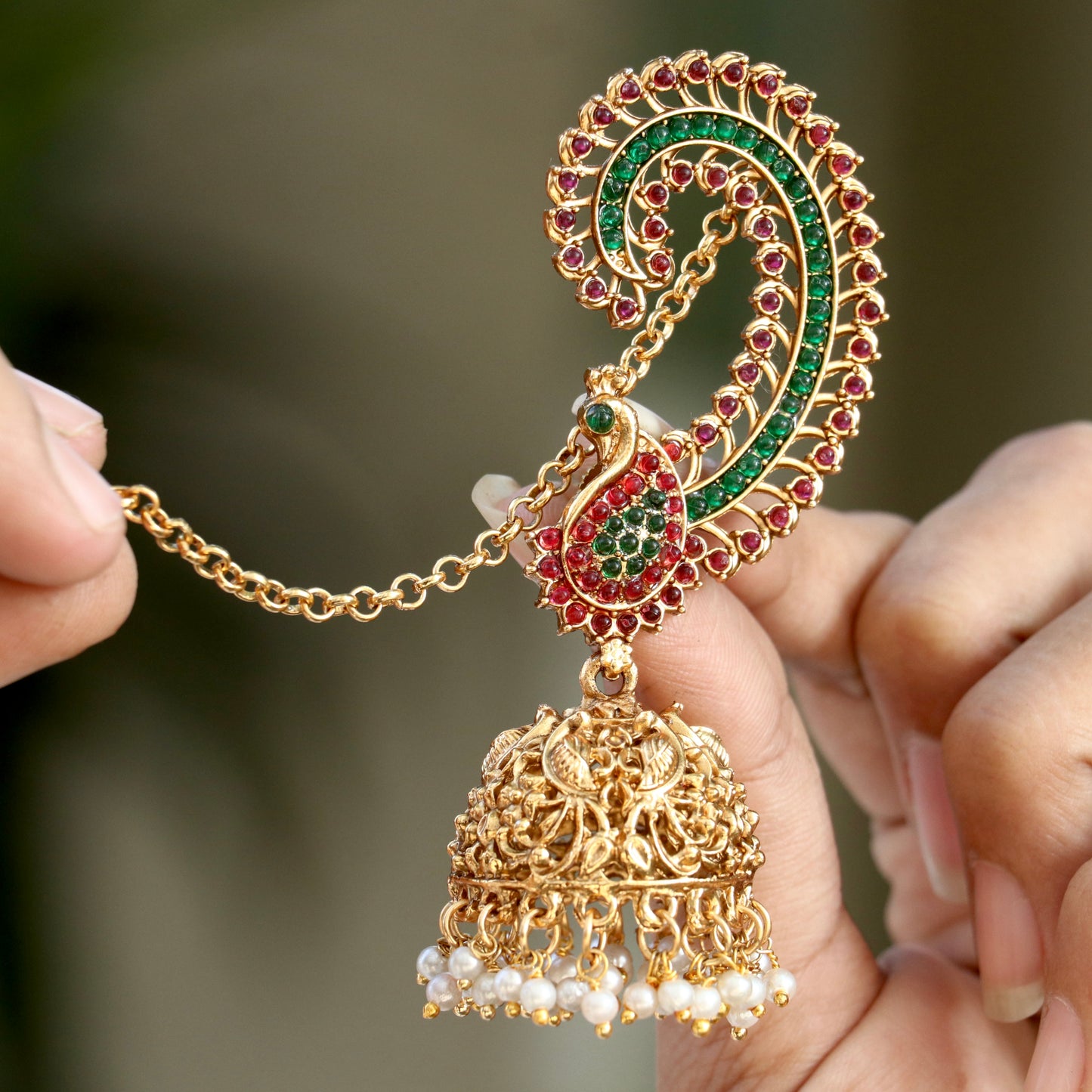 Nupur Peacock Designer Kemp Ear-Cuff Earrings