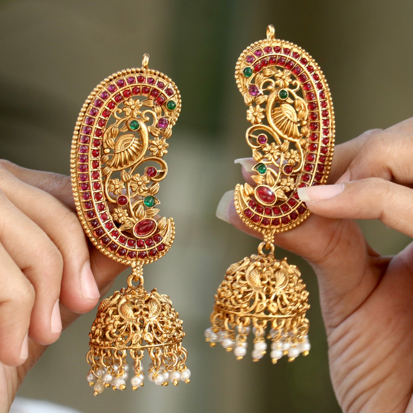 Sudha Peacock Designer Ear-Cuff Earrings