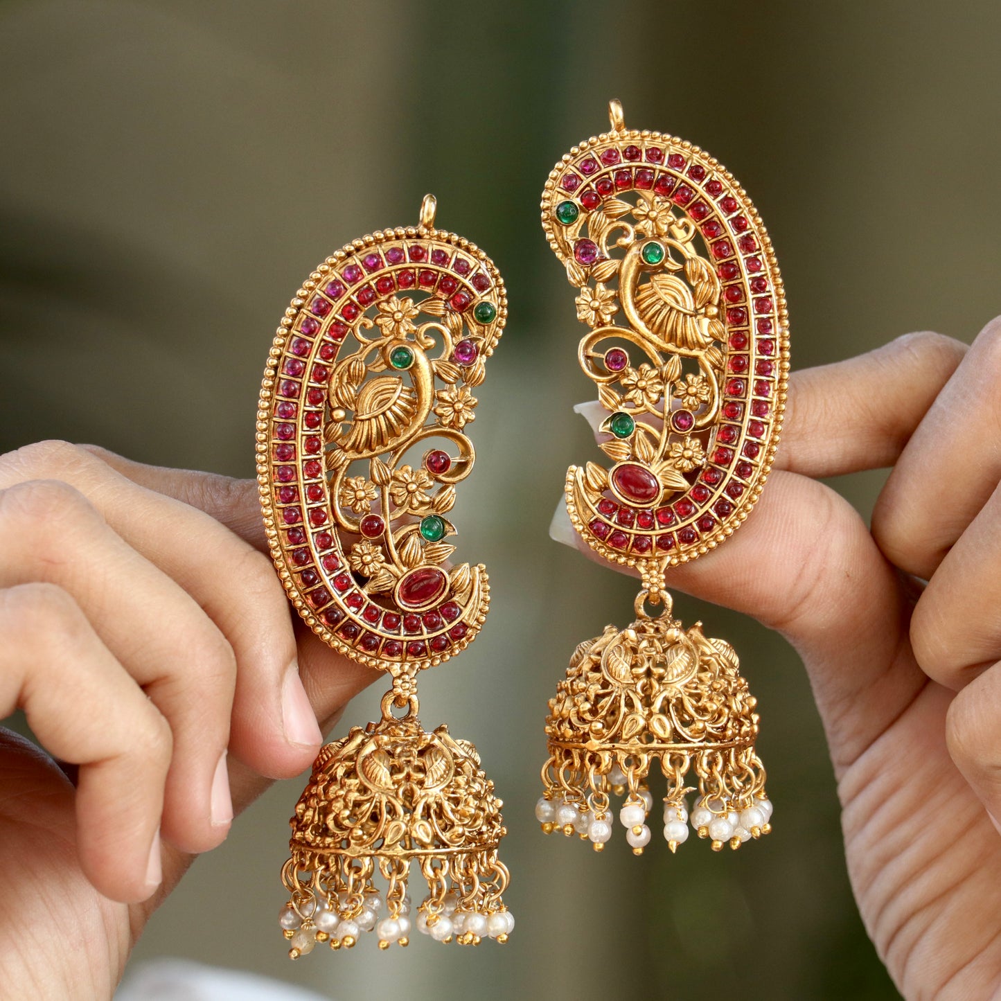 Sudha Peacock Designer Ear-Cuff Earrings