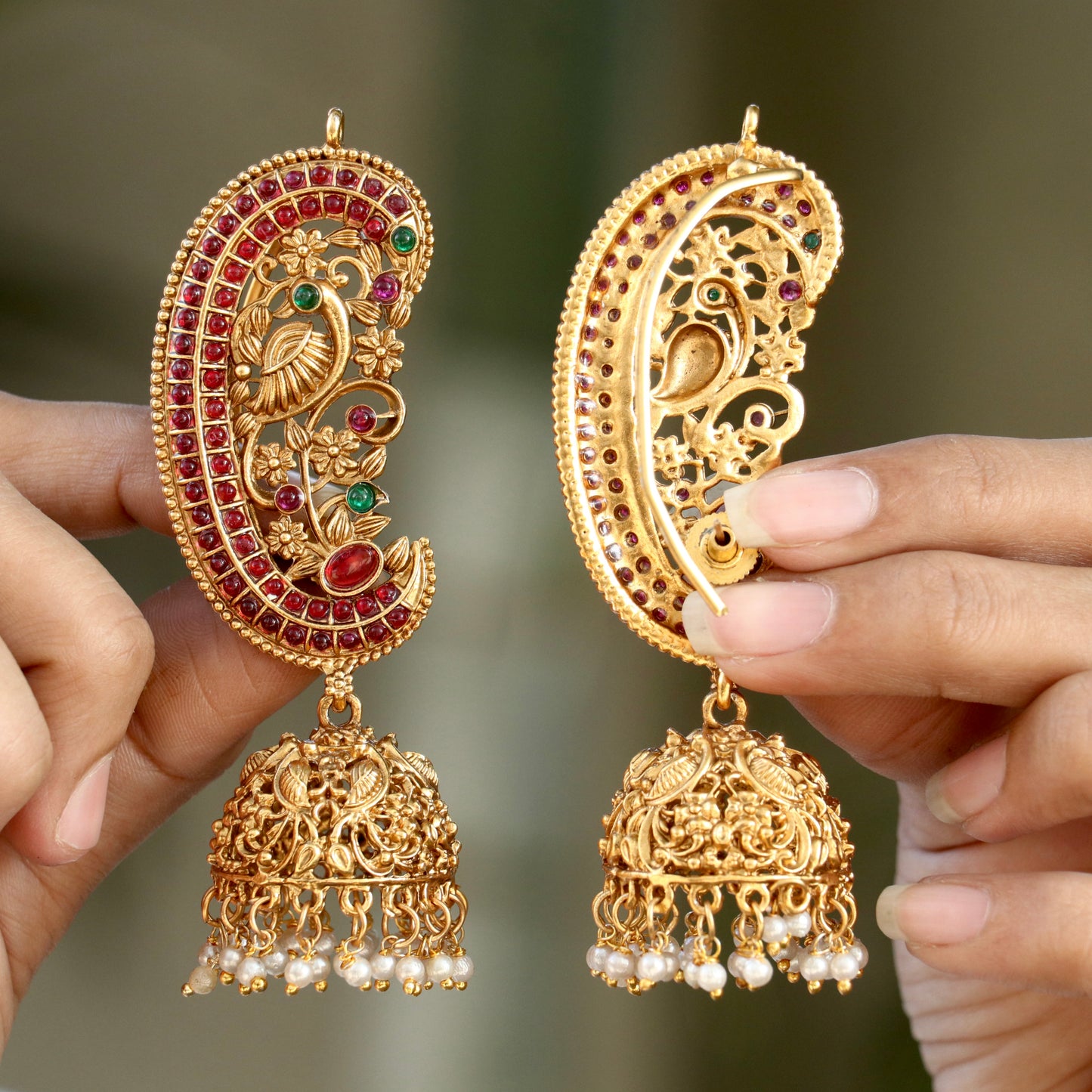Sudha Peacock Designer Ear-Cuff Earrings