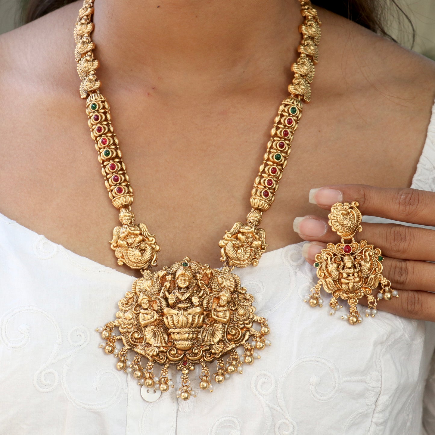 Yamini Long Lakshmi Bridal Long Necklace