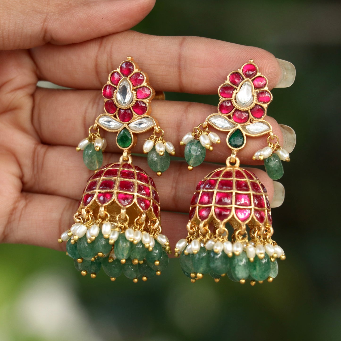 Chandrika Jadau Kundan Jhumaks
