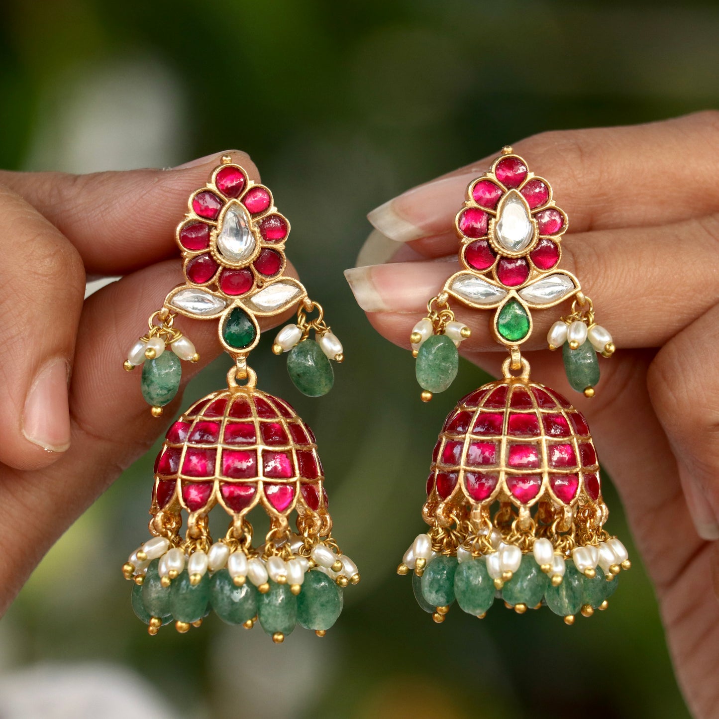 Chandrika Jadau Kundan Jhumaks
