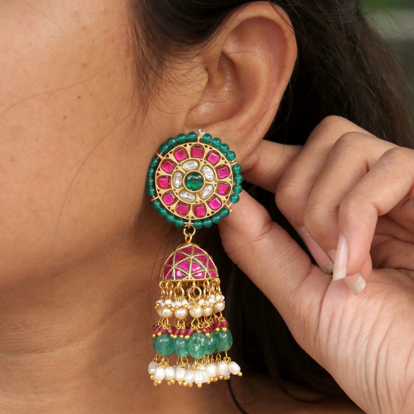 Anvika Jadau Kundan Jhumka