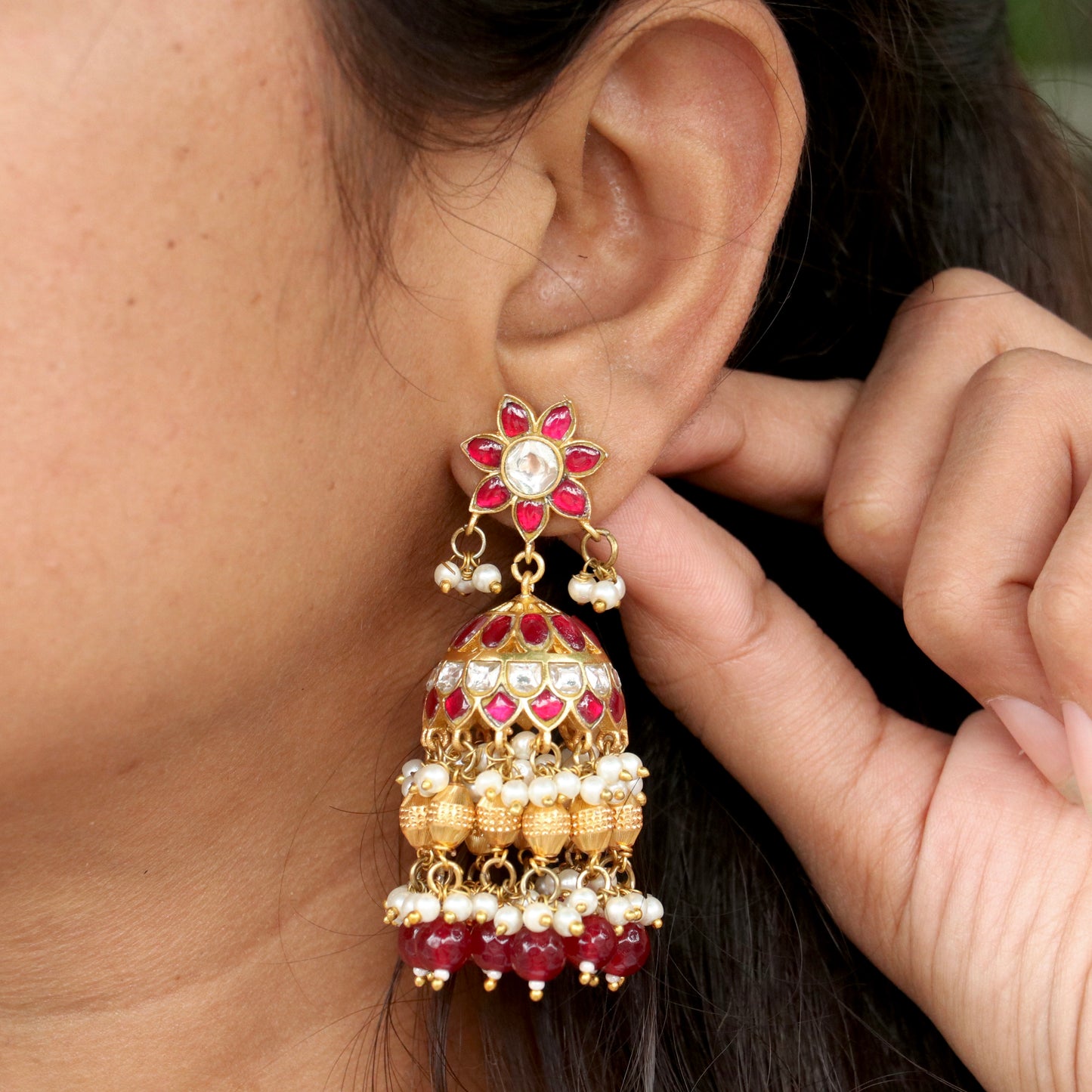 Pehnava Jadau Kundan Jhumka