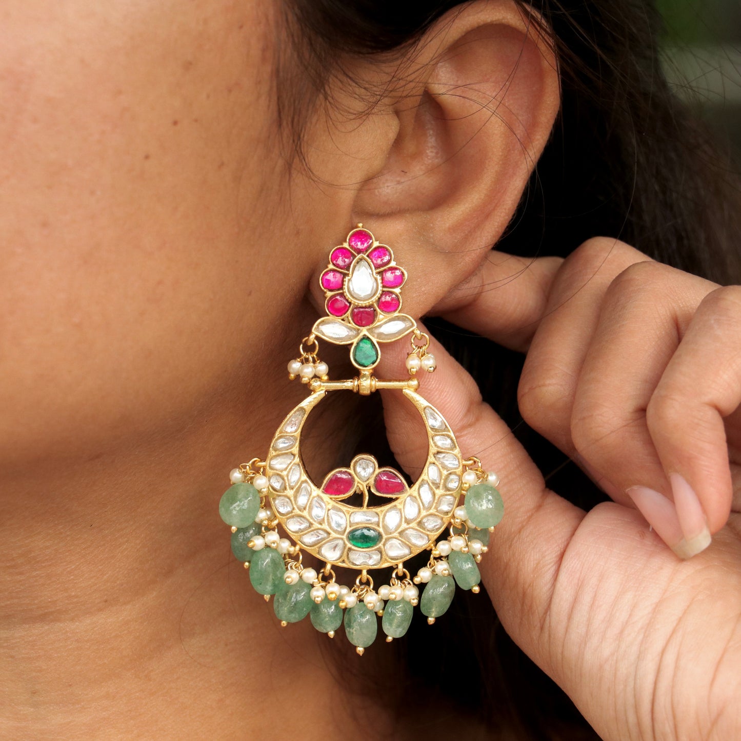 Navya Chandbali Jadau Kundan Earrings