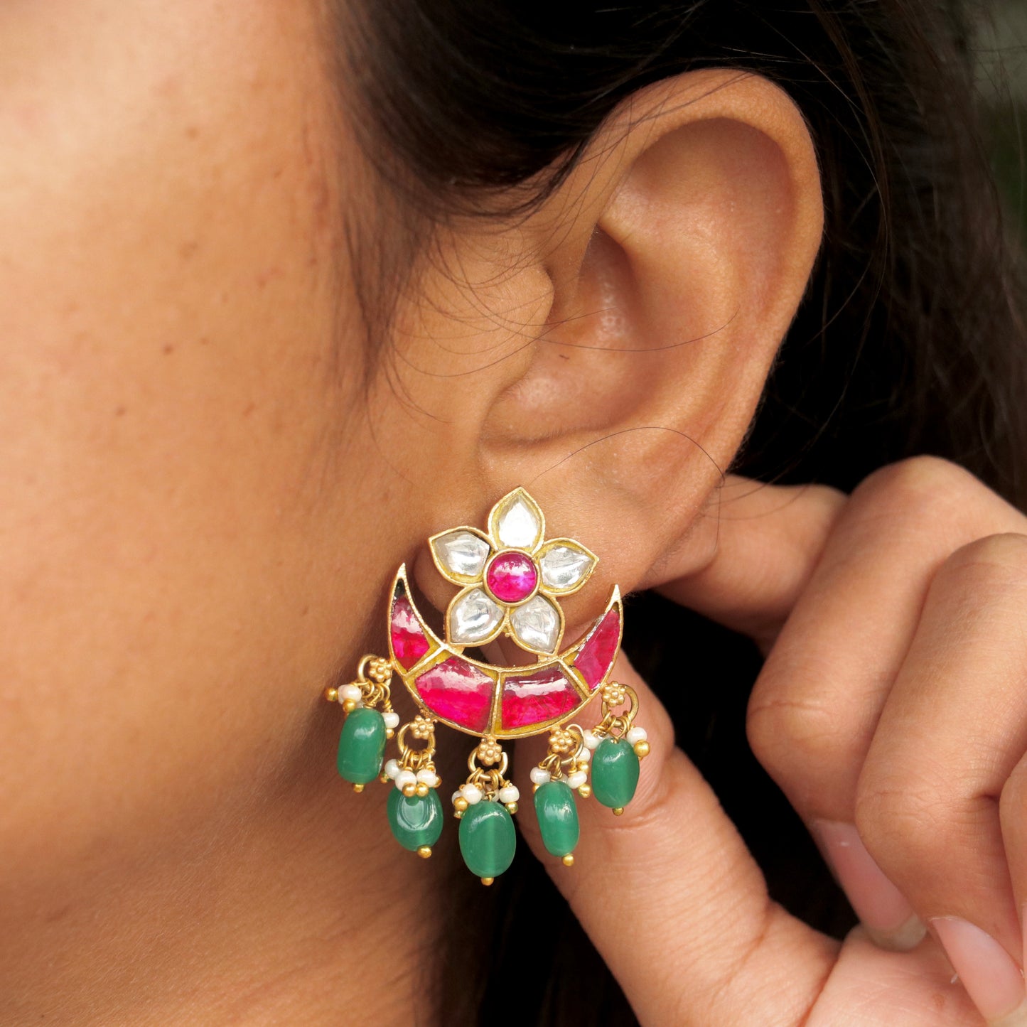 Chandini Jadau Kundan Ear Studs