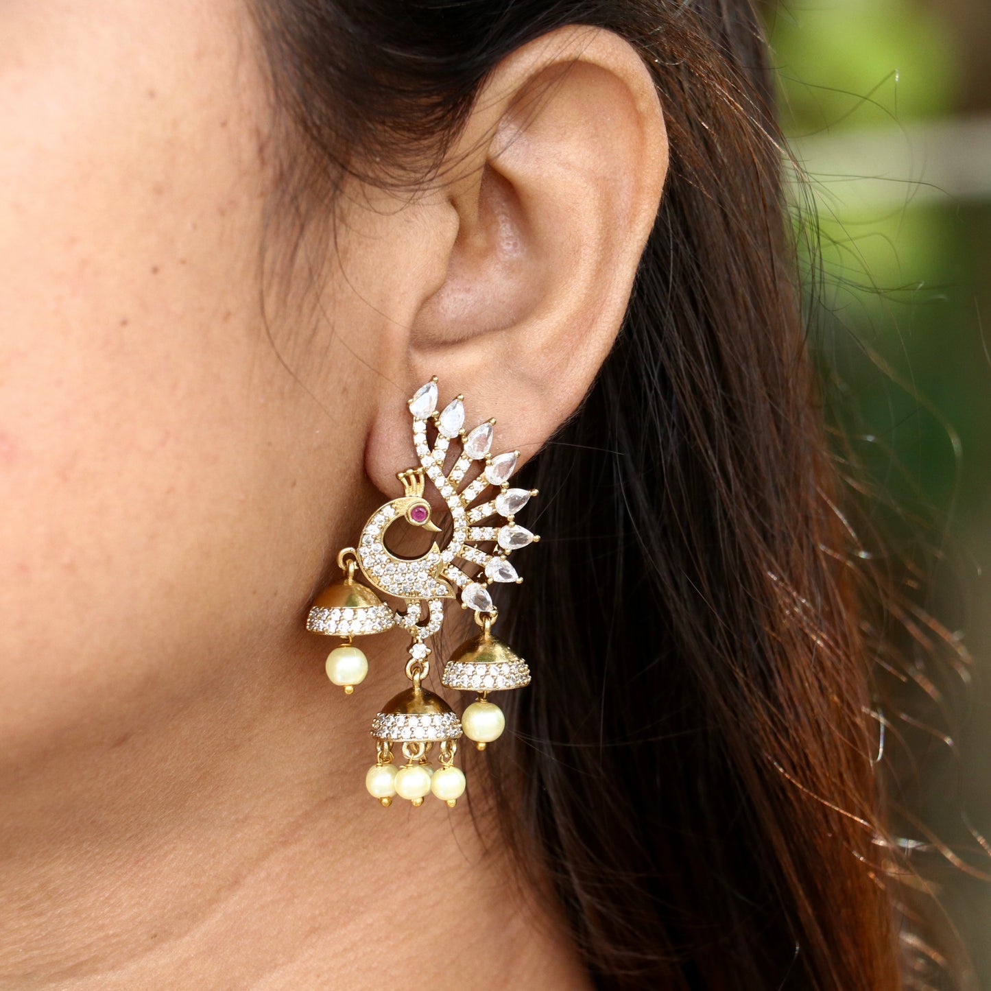 Peacock Glory Jhumkis