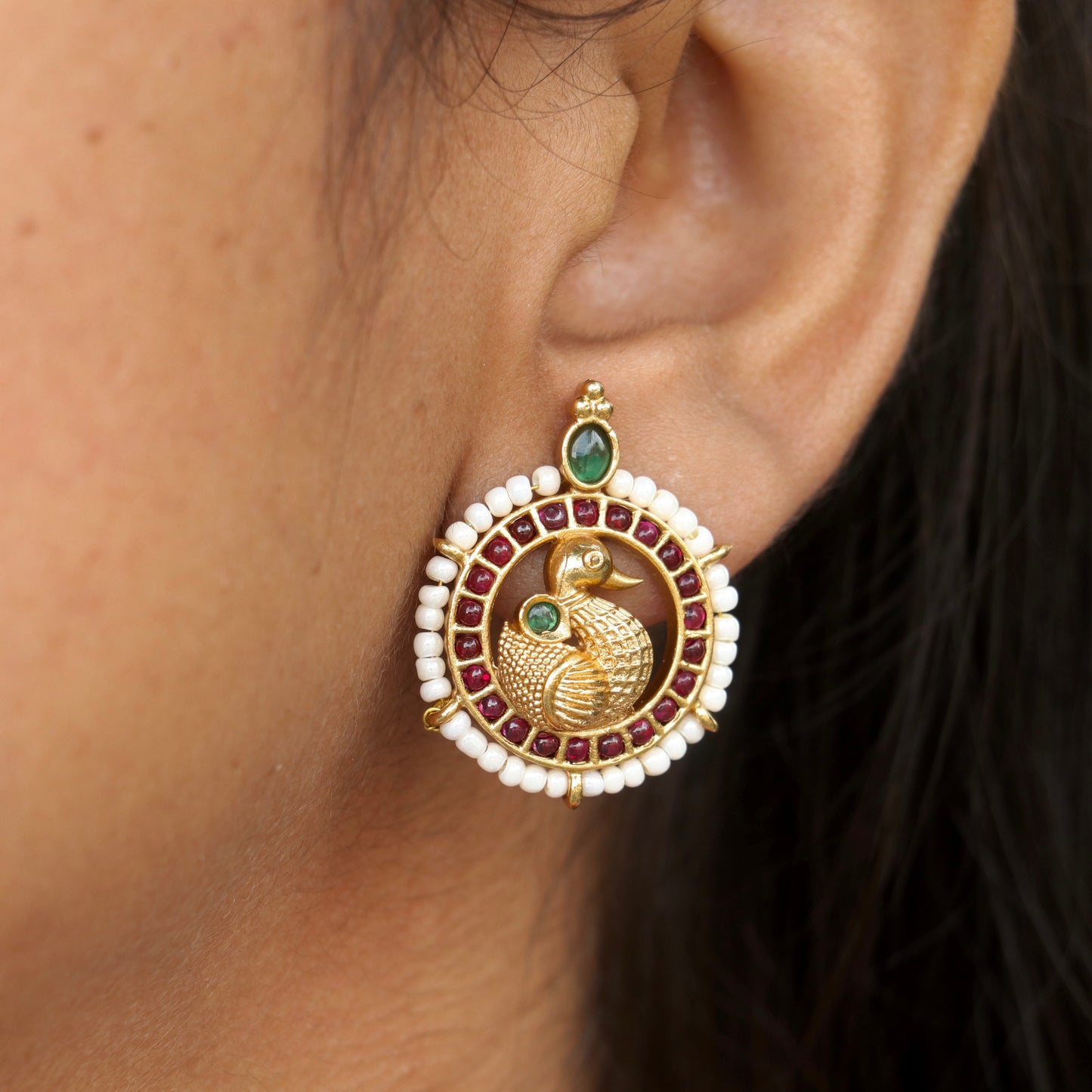 Peacock Sparkle Round studs