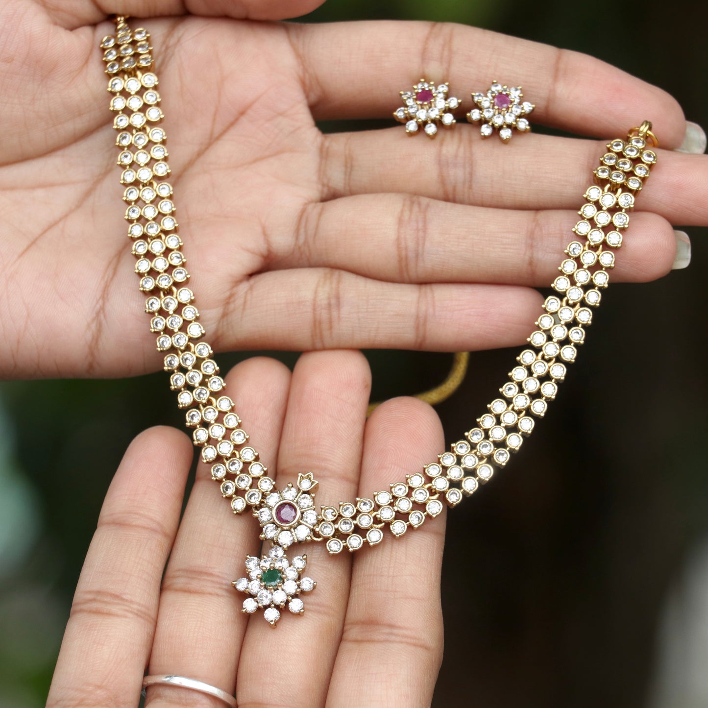 Kadambini Tassel AD Necklace