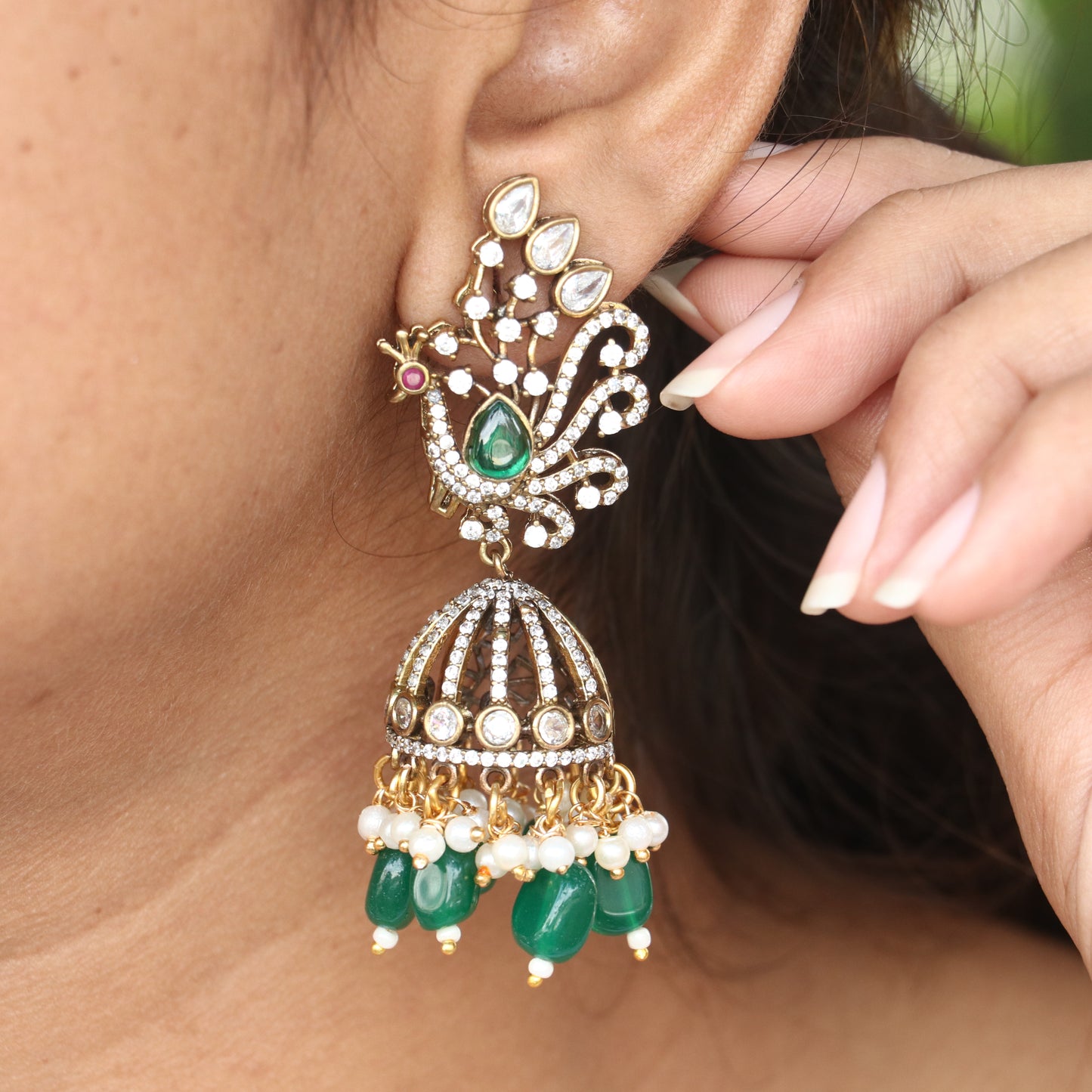 Peacock Designer Jhumka Earrings