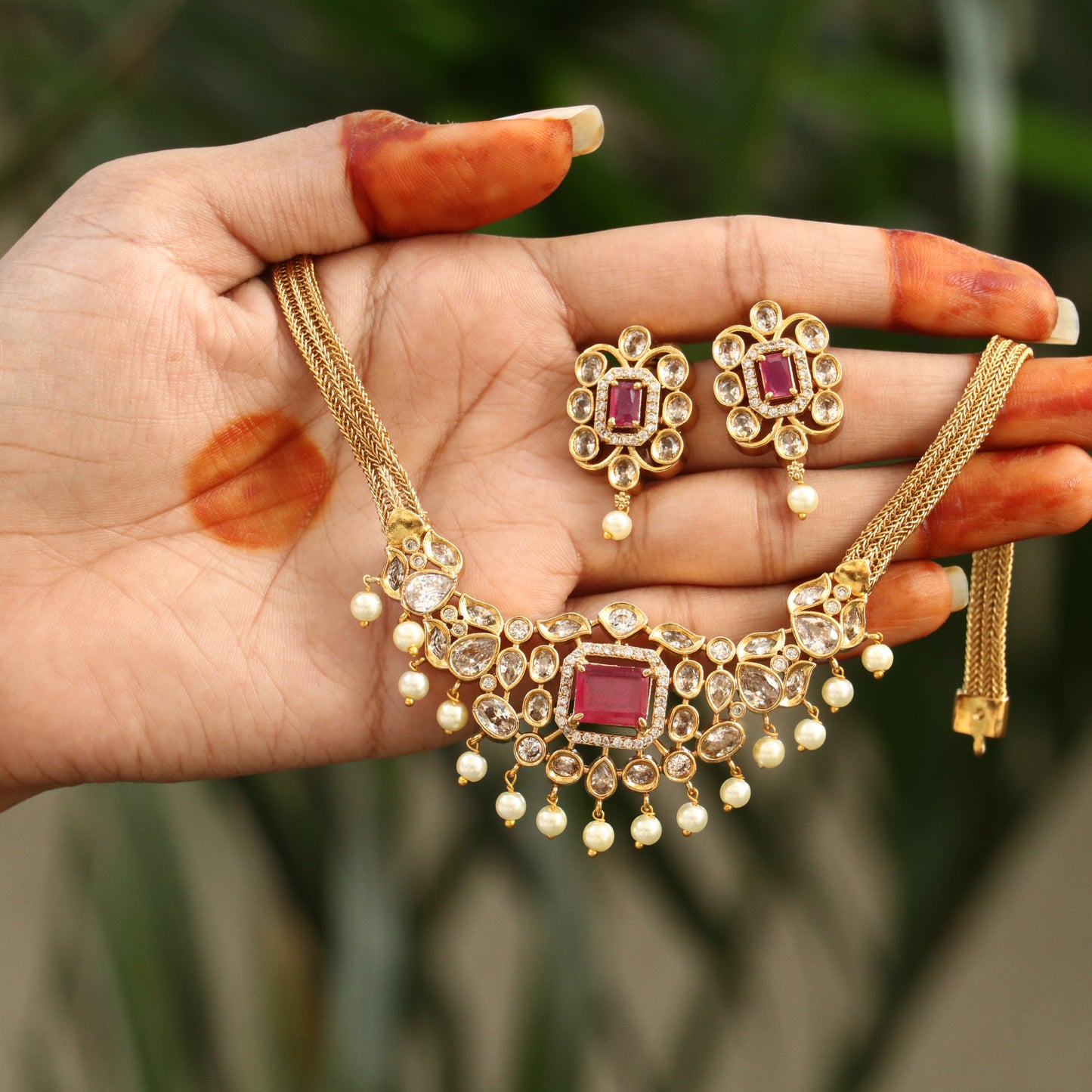 Maharani Charm AD Choker - Colors Available