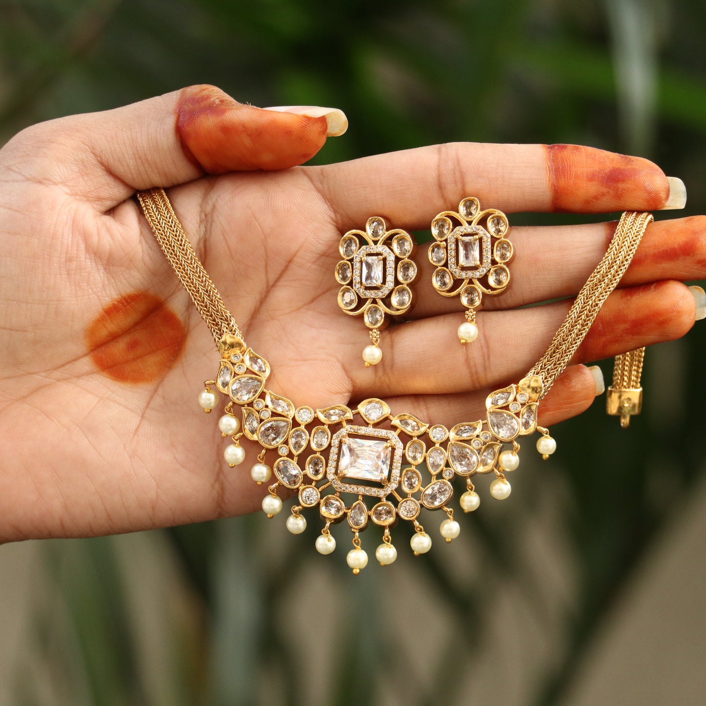 Maharani Charm AD Choker - Colors Available