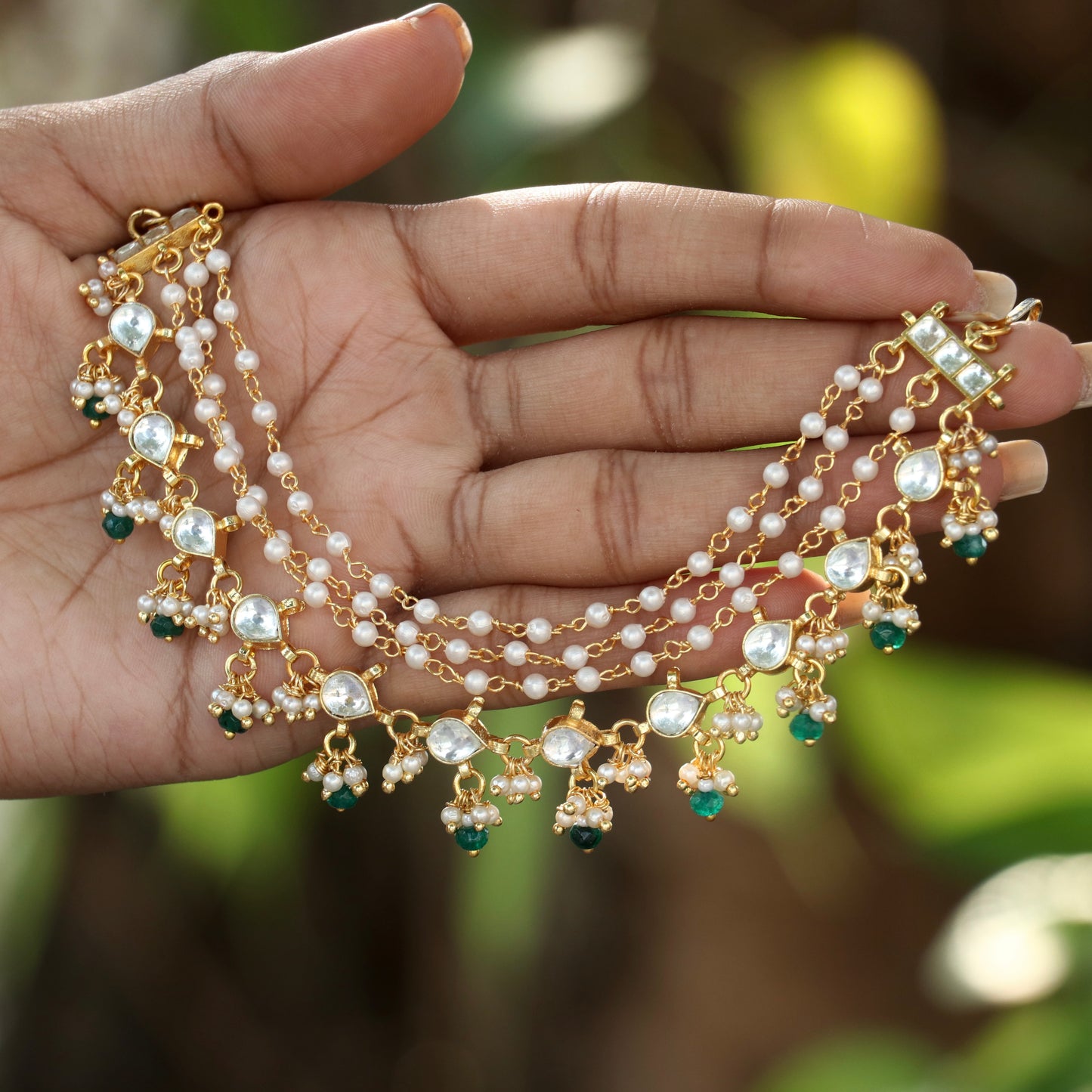 Jadau Kundan Earrings With Mattal