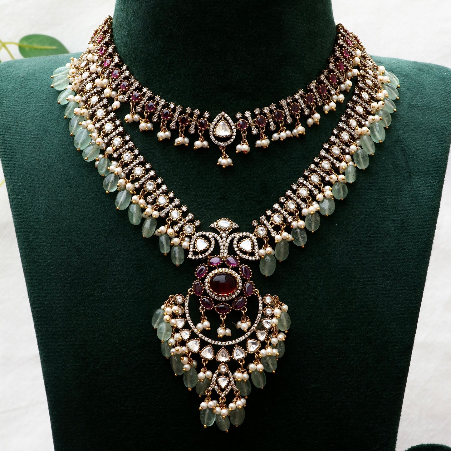 Prapti Moissanite Polki Kundan Bridal Combo Set / Short / Long Set