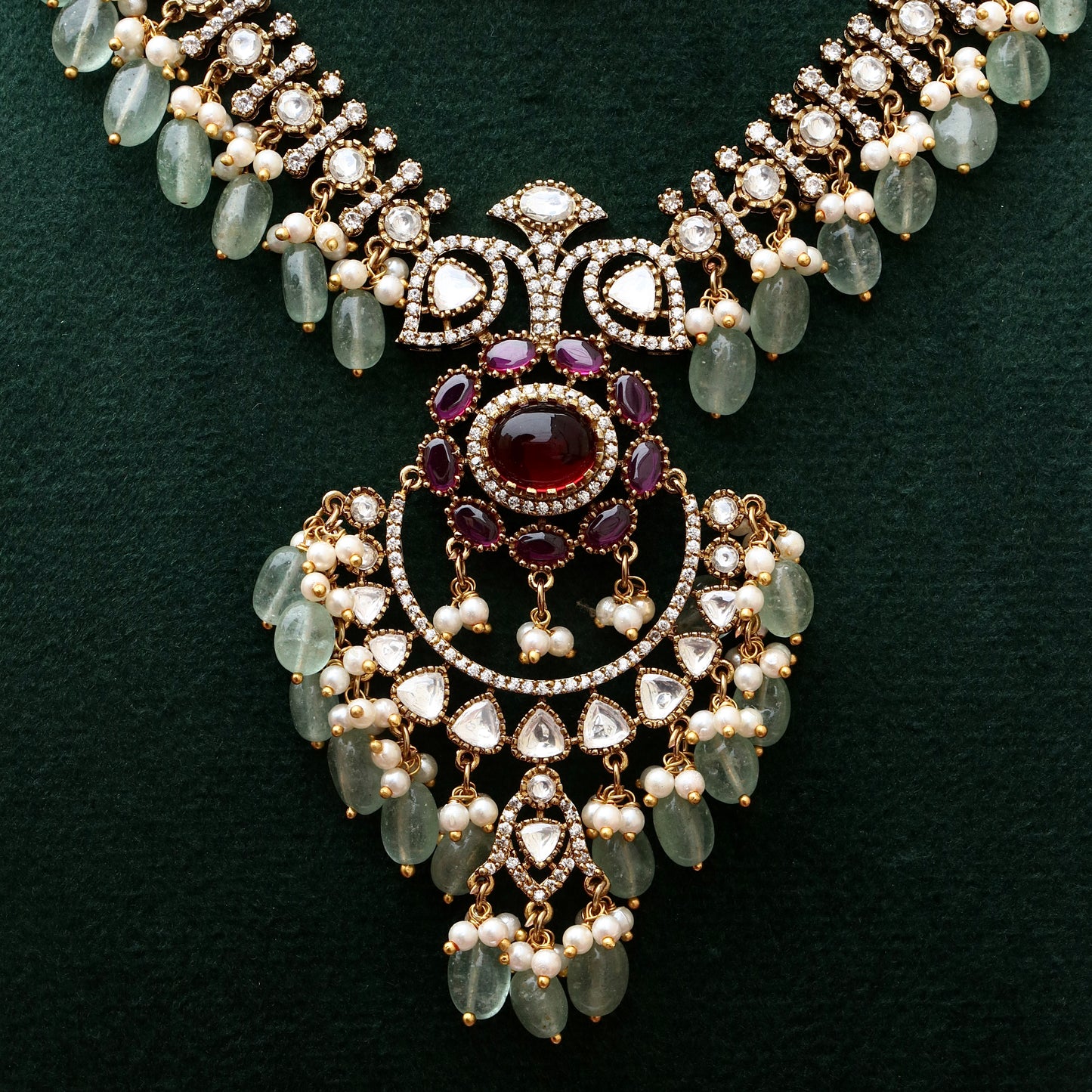Prapti Moissanite Polki Kundan Bridal Combo Set / Short / Long Set