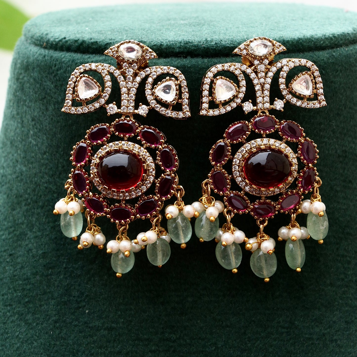 Prapti Moissanite Polki Kundan Bridal Combo Set / Short / Long Set
