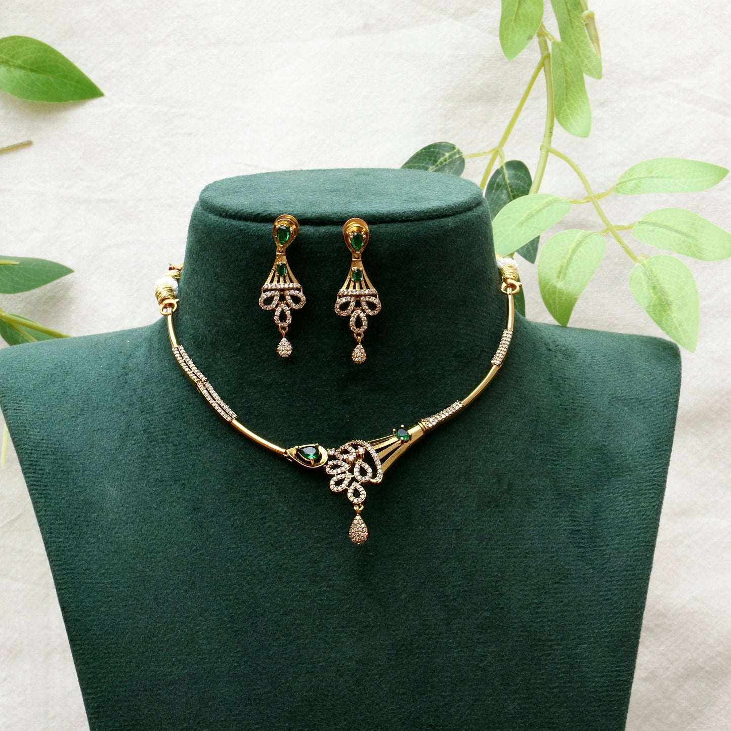 Green Stone Designer Simple Necklace