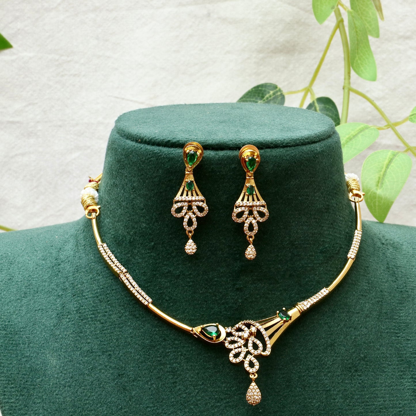 Green Stone Designer Simple Necklace