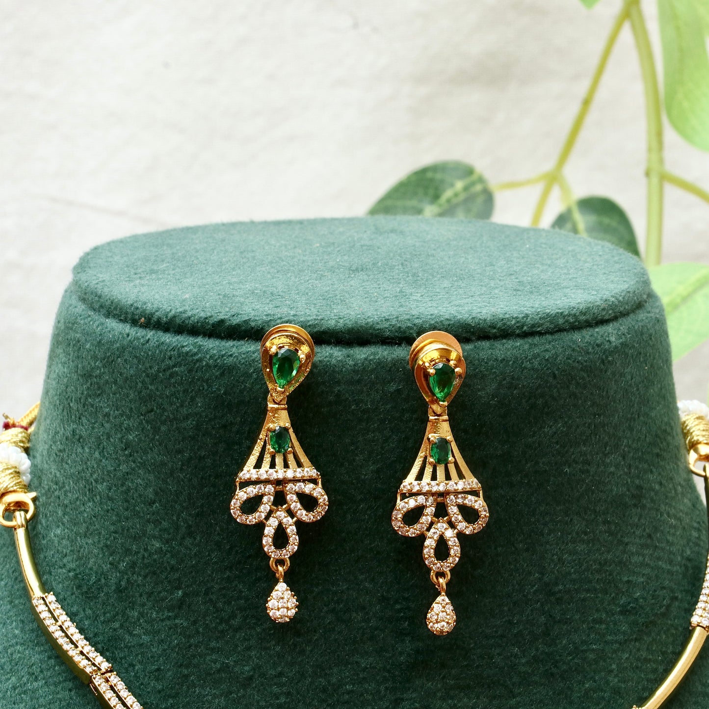 Green Stone Designer Simple Necklace