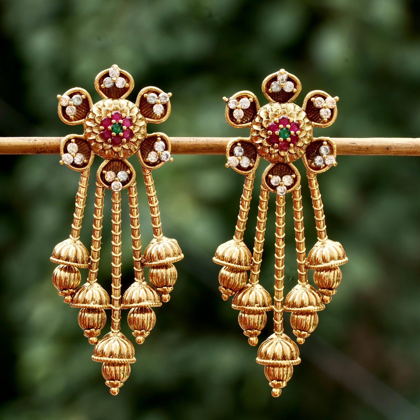 Floral Designer Hanging Earrings