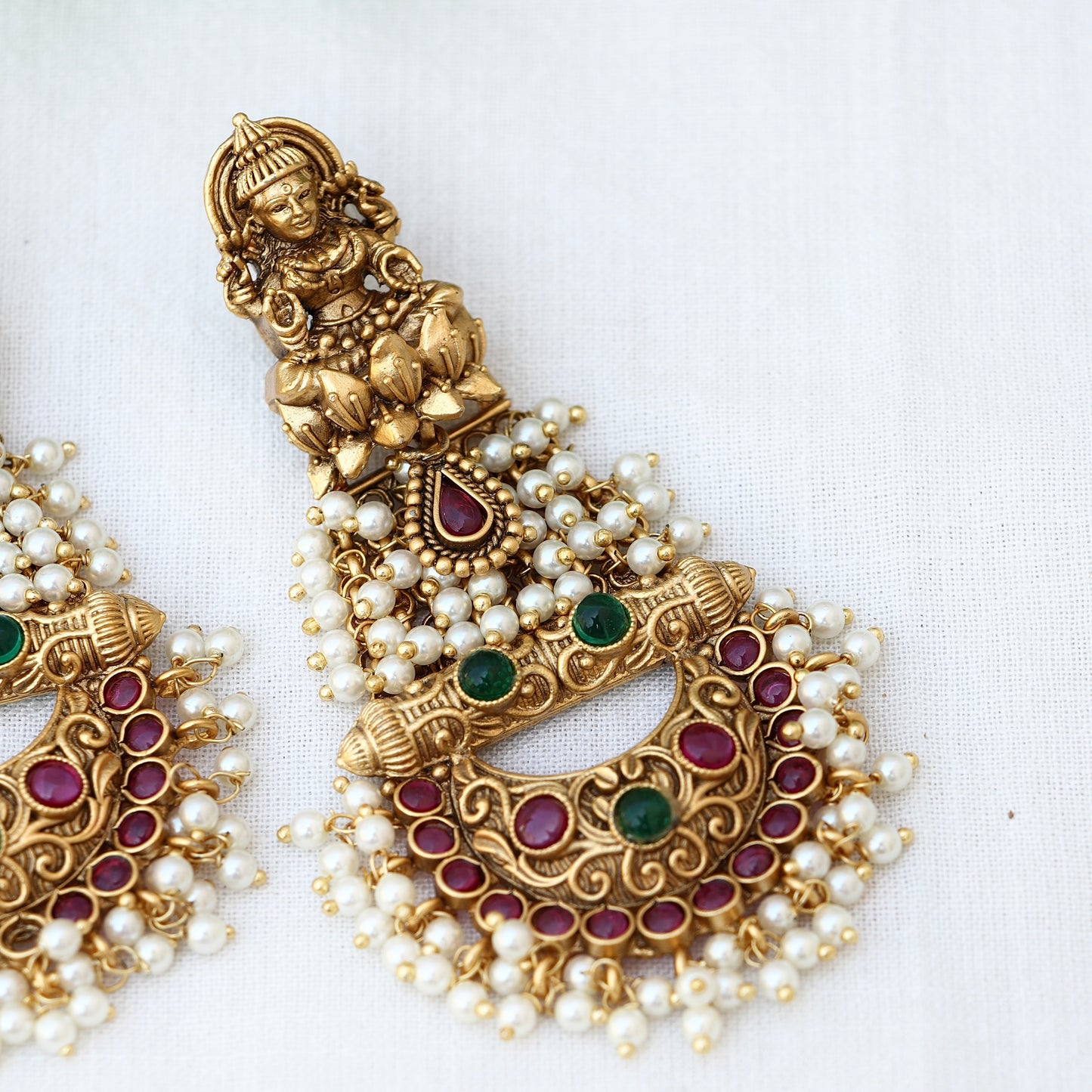 Stone Temple Long Earrings