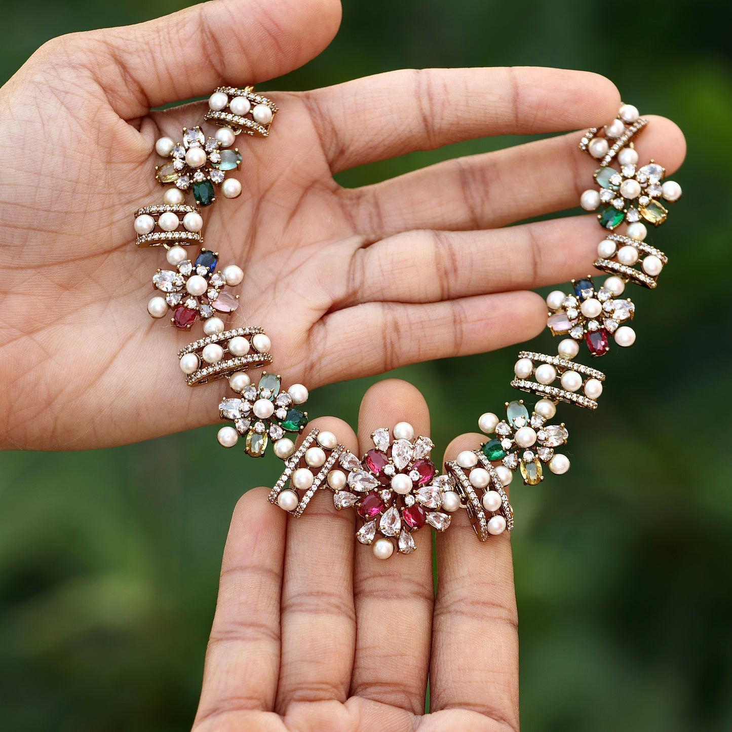Stone Pearl Necklace