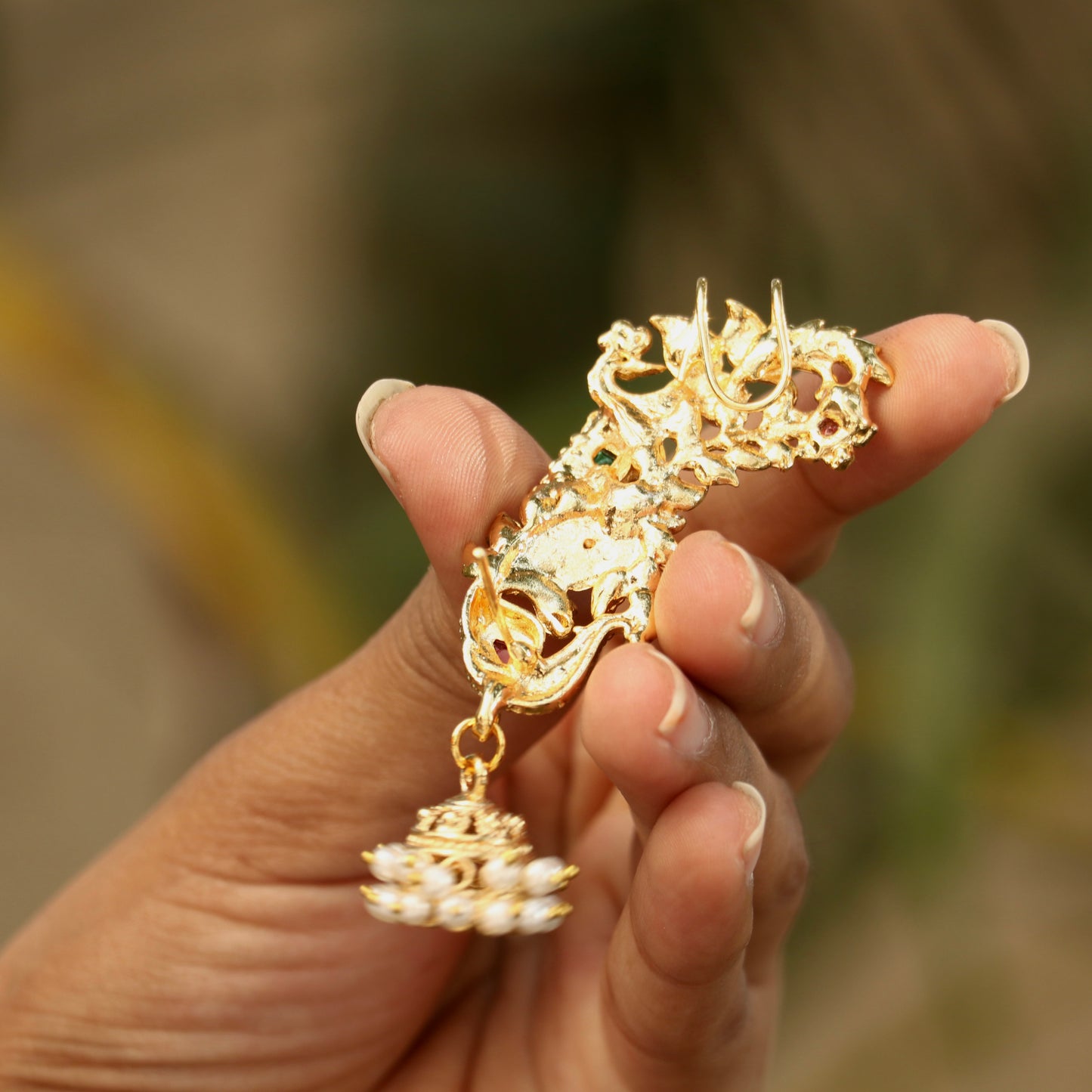 Antique Peacock Ear Cuffs