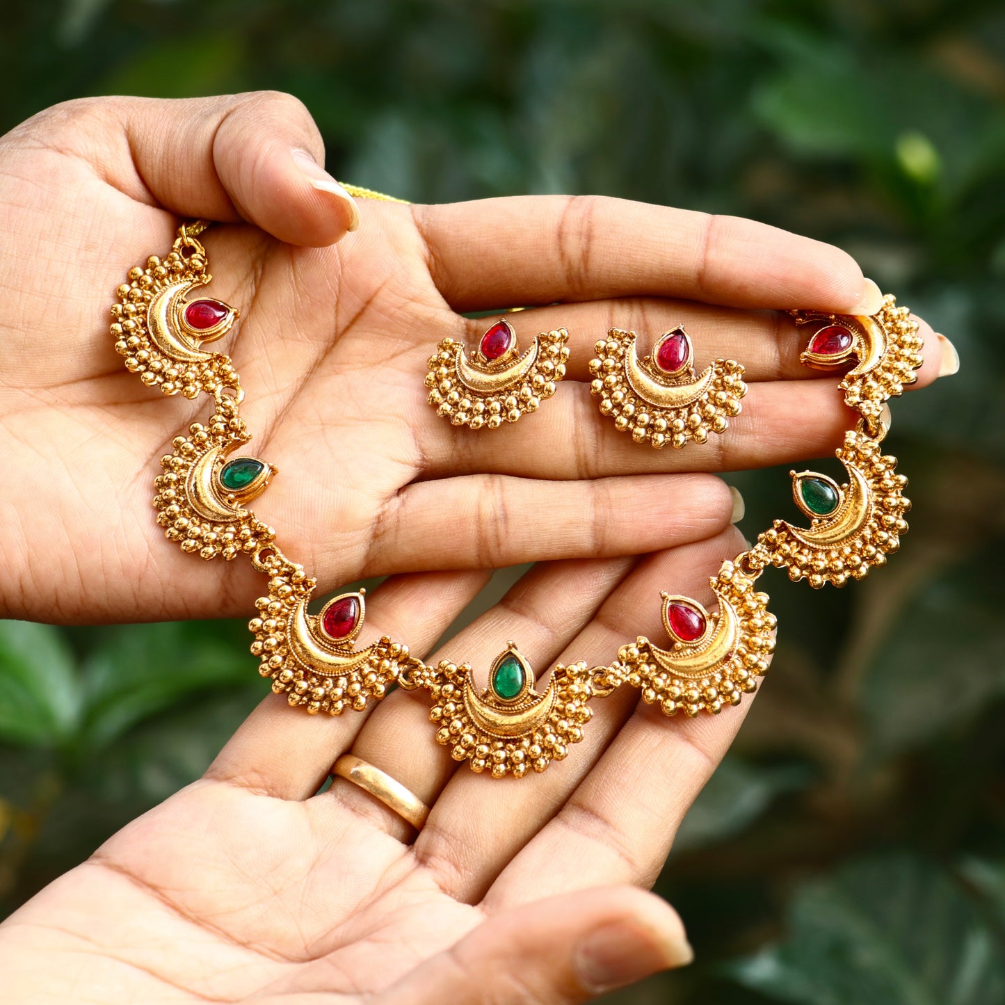 Antique Half Moon Necklace