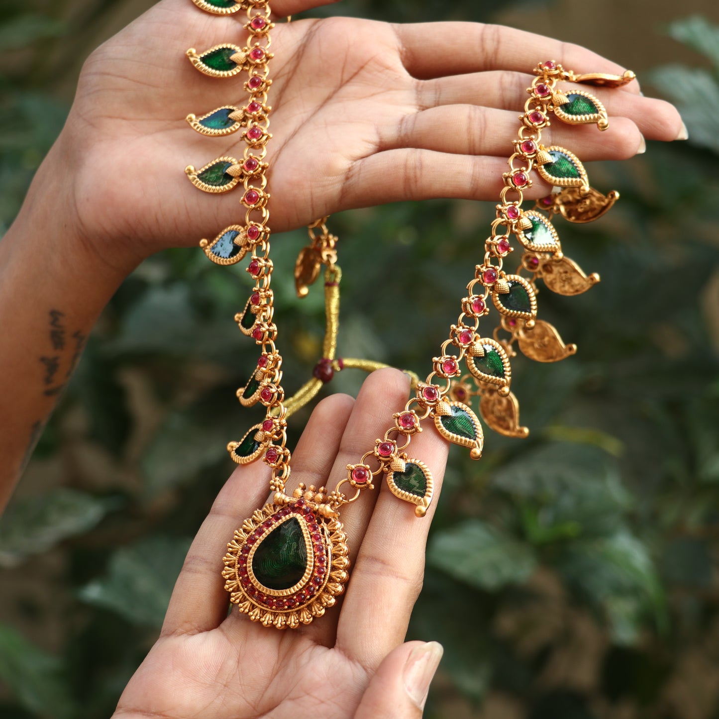 Mango Kerala Palakka Long Necklace