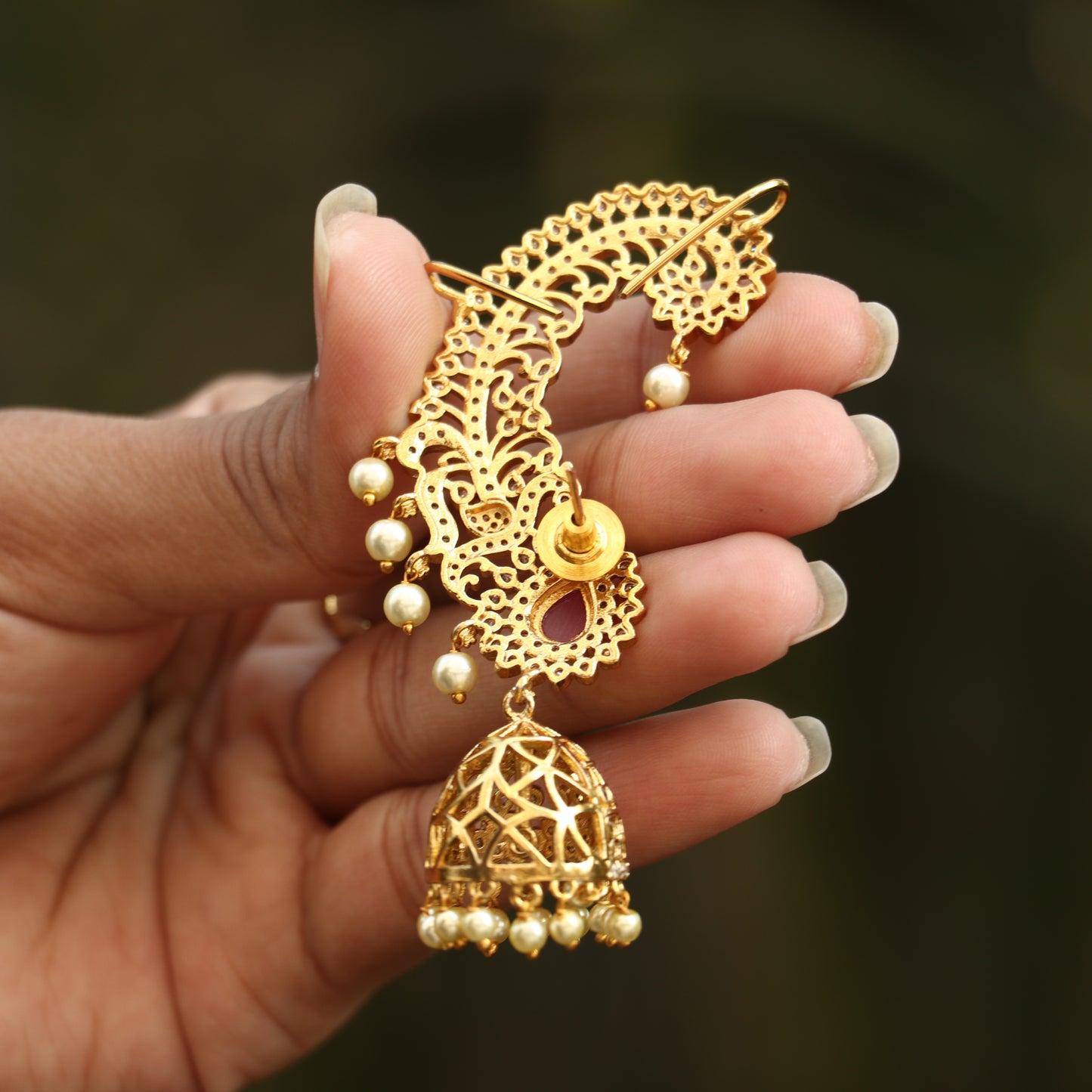 Antique AD Ear Cuff Jhumkas