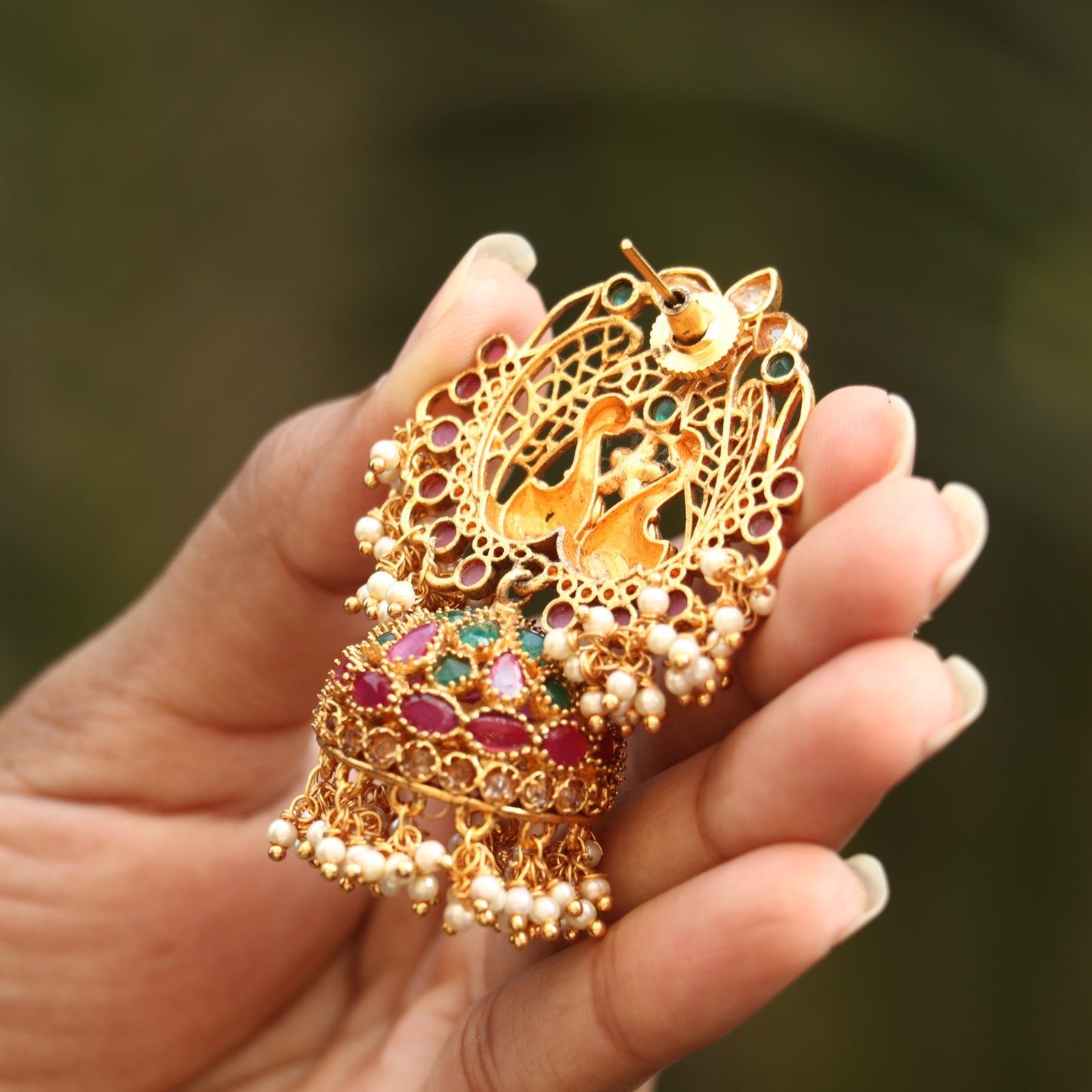 Antique Peacock Jhumkas